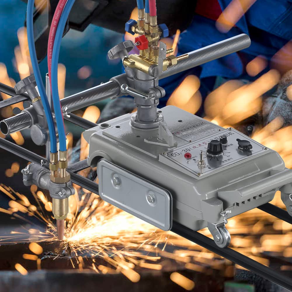 Automatic Track Torch Gas Pipe Cutting Straight Linear Gas Cutting Machine Efficient Flame Gas Cutting Portable Flame Cutting Track Torch Cutter (Acetylene+Oxygen), Three of 27.55"(70cm) Tracks