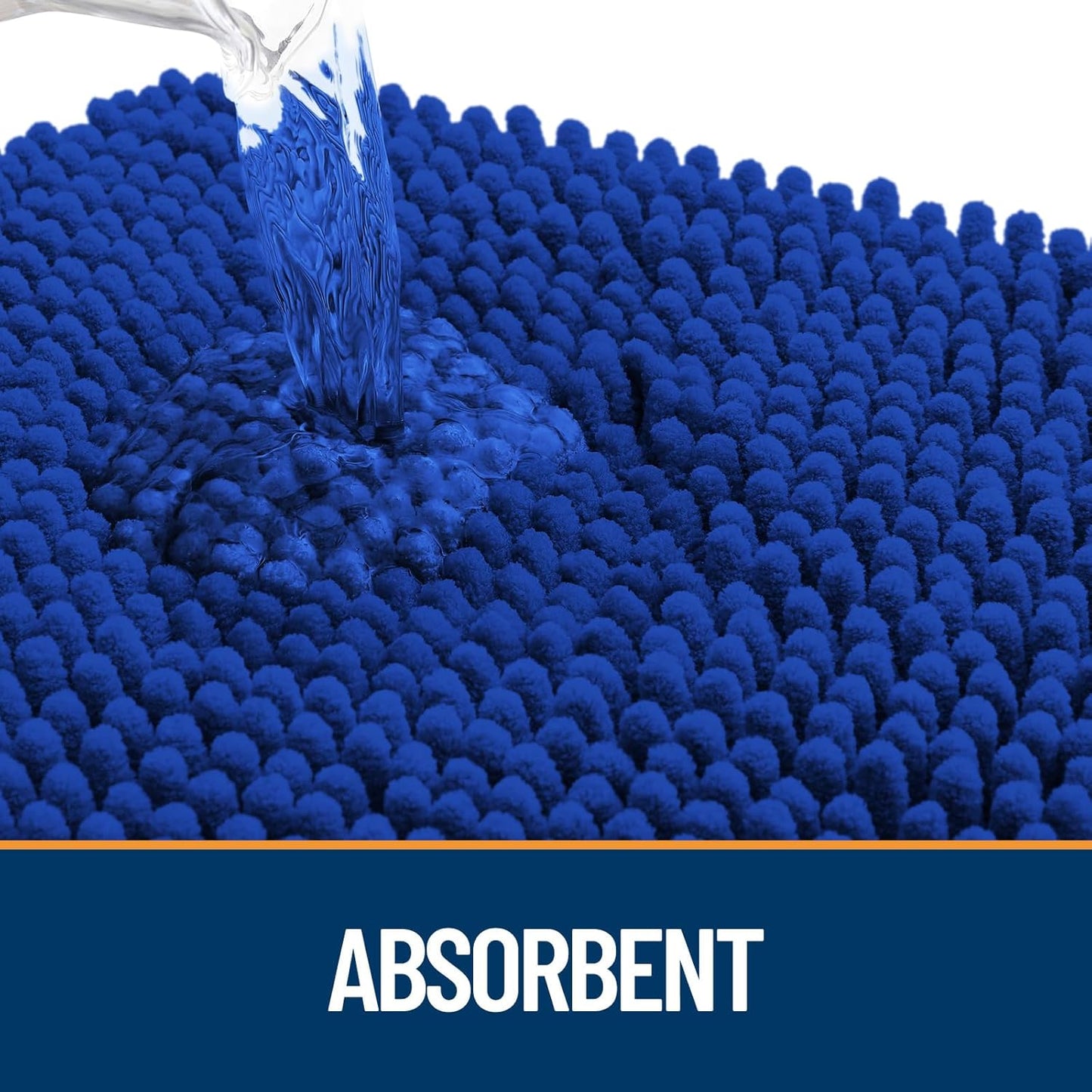 OLANLY Dog Door Mat - Absorbent Non-Slip Washable Doormat for Muddy Paws | 36x24 Royal Blue