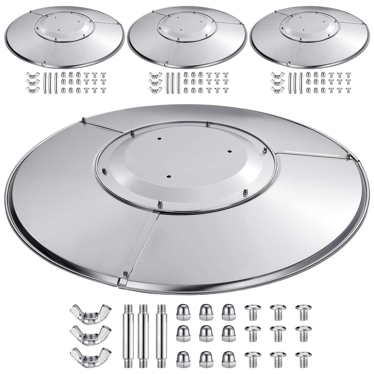 Retisee 4 Pack Patio Heater Reflector Shield - 33" Aluminum Heat Reflector Shield Top Dome Replacement Parts for Outdoor Propane Heaters