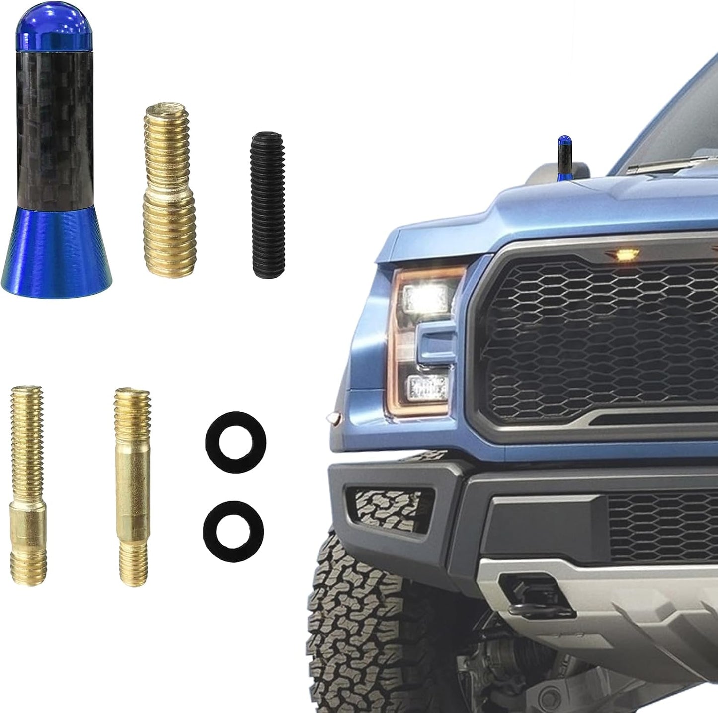 Lecctso Car Short Antenna Replacement, Carbon Fiber Car Short Radio Antenna, Universal for Most Vehicles