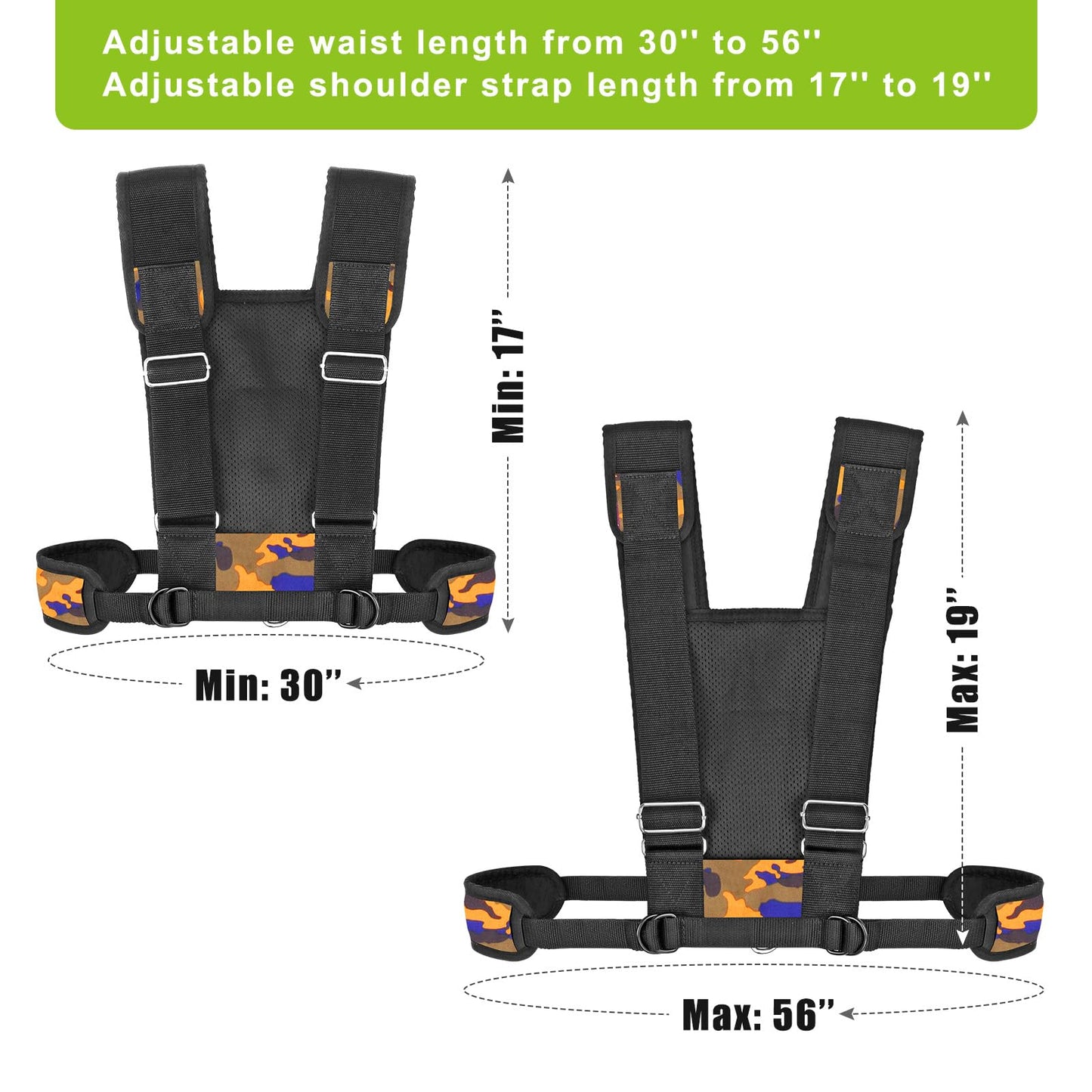 Dolibest Sled Harness for Fitness Resistance, Works with Tire, Sled and Parachute -Adjust Padded Shoulder Strap, Durable and Comfortable, Perfect for Running, Football Speed and Strength Training