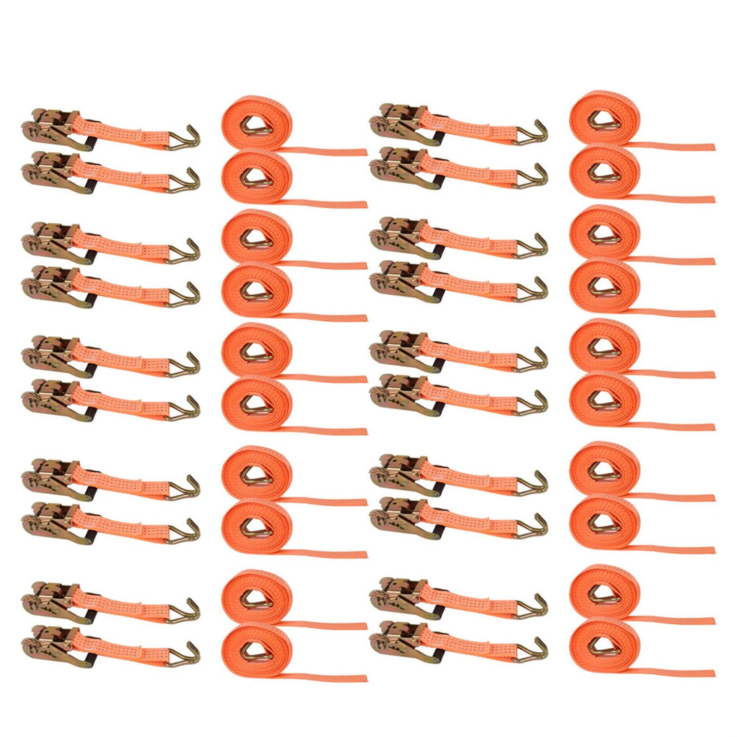 kimllier 20 Pack Ratchet Straps 1.5 Inches x 15 Feet 4000Lbs J Hook Heavy Duty Tie Downs