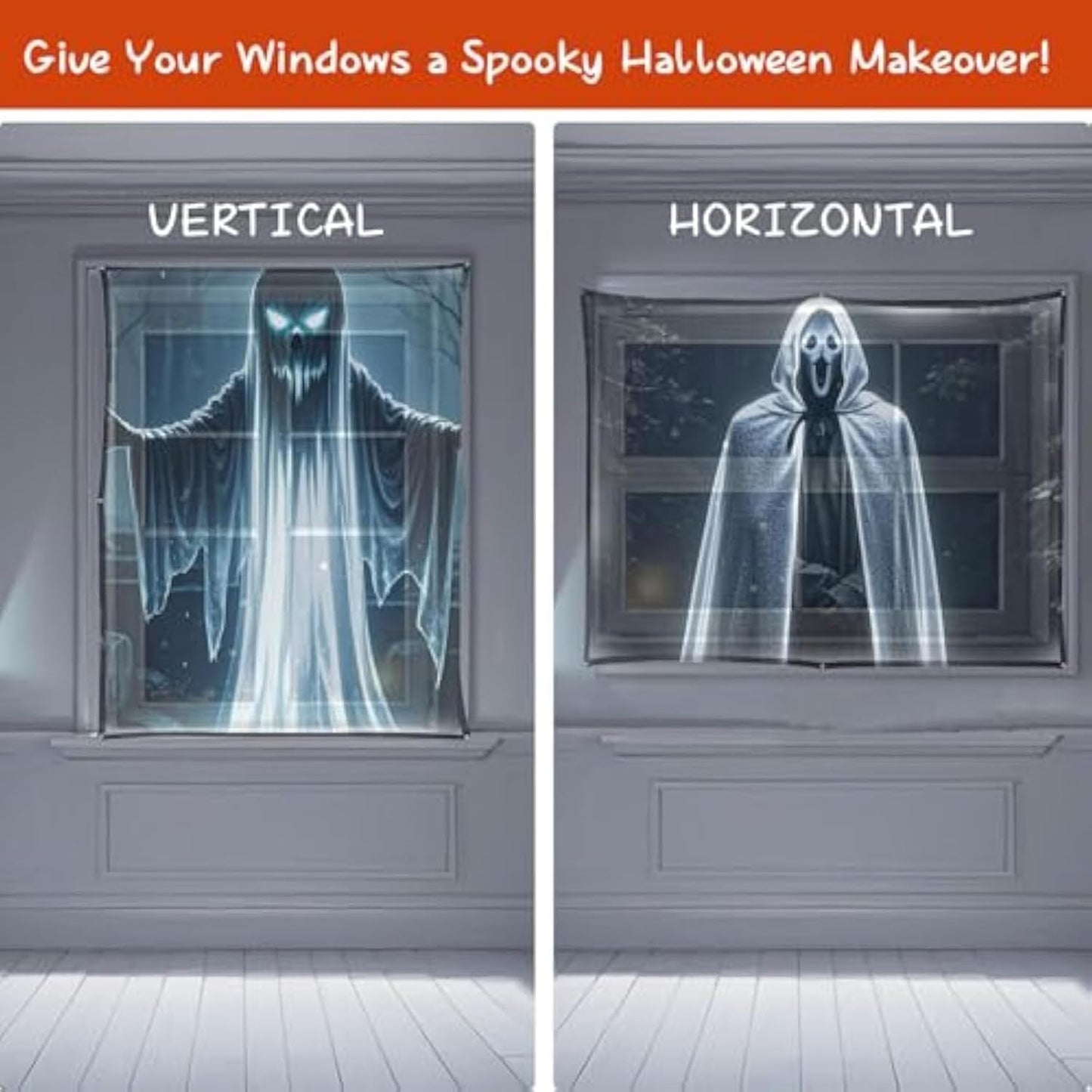 Generic 60" 106" (120Inch) x Halloween Holographic Rear Projection Screen, Anti Crease Indoor Projection Double Sided