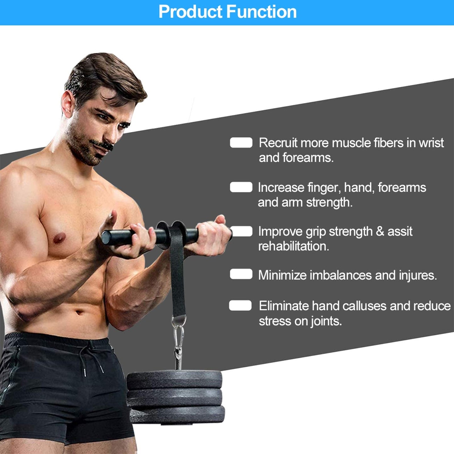 Yamyshine Forearm Wrist Roller Blaster Exerciser, Wrist Roller & Forearm Roller for Training, Workout, Fitness, Arm Strength Trainer for Gym and Home