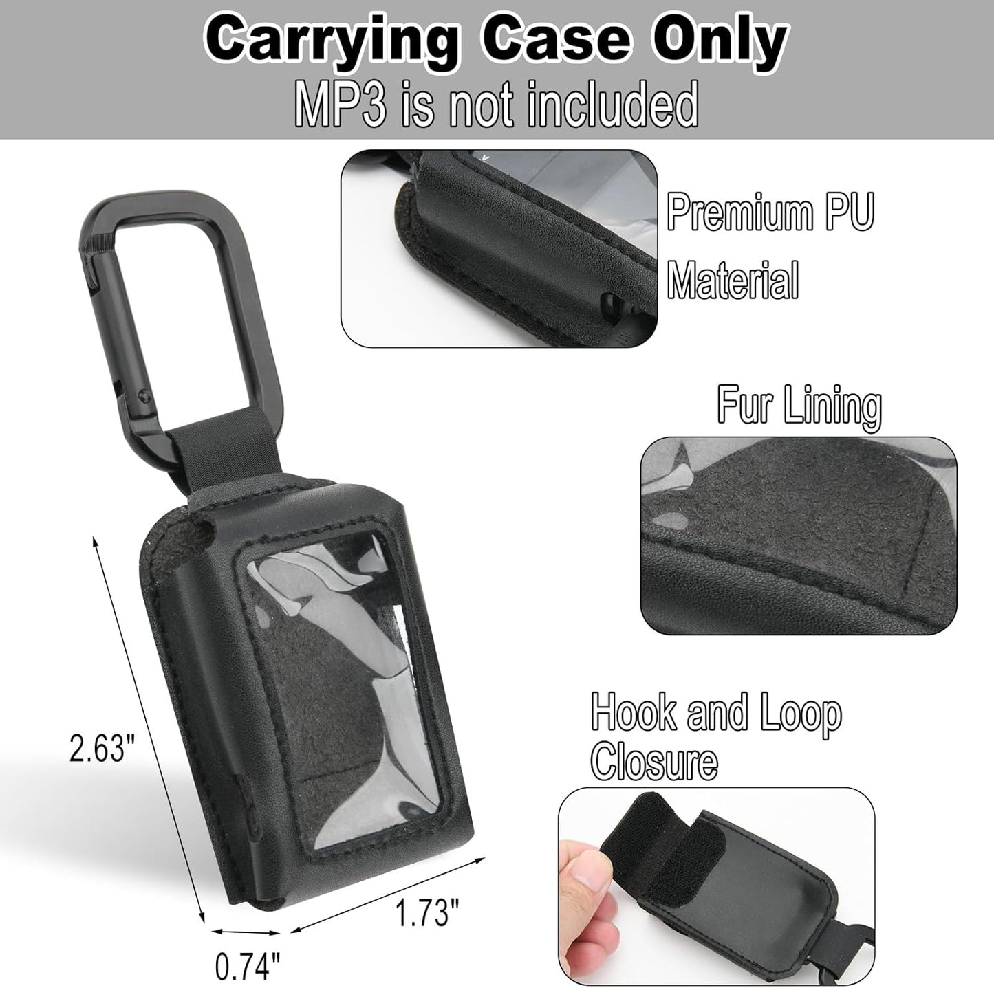 TXEsign MP3 MP3 MP3 Player Case Carrying Pouch Compatible with SanDisk Clip Sport Plus/Clip Jam/Clip Sport Player