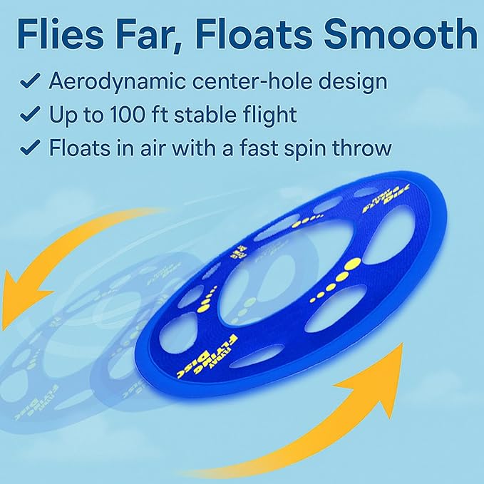 Giant Flying Disc Soft, Foldable & Floats in Air - Encourage Outdoor Play & Family Fun - Great for Kids, Parent-Child Interaction, and School Activities (27 Inch)