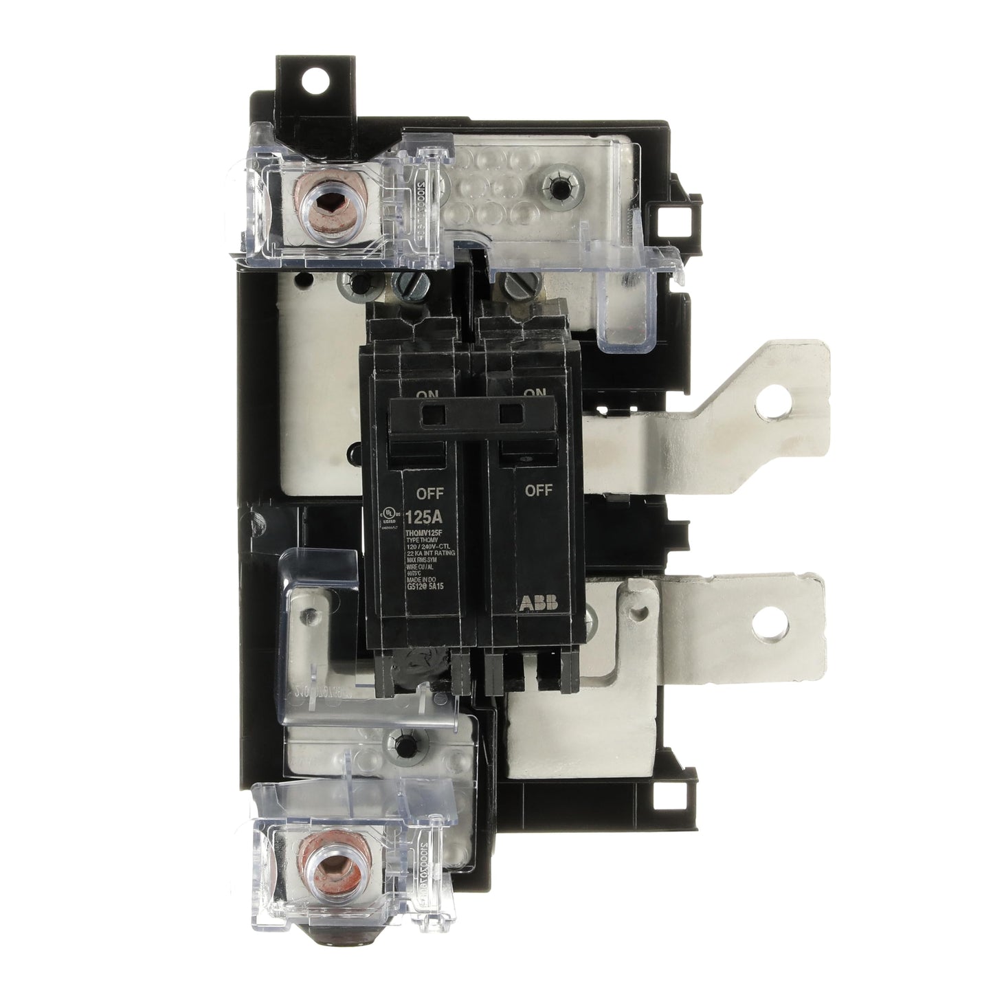 ABB THQMV125F 125A Main Breaker Kit • PowerMark Gold Compatible • 120/240V AC, 2-Pole, 22 kAIC • Includes Mounting Base • for Convertible Load Centers
