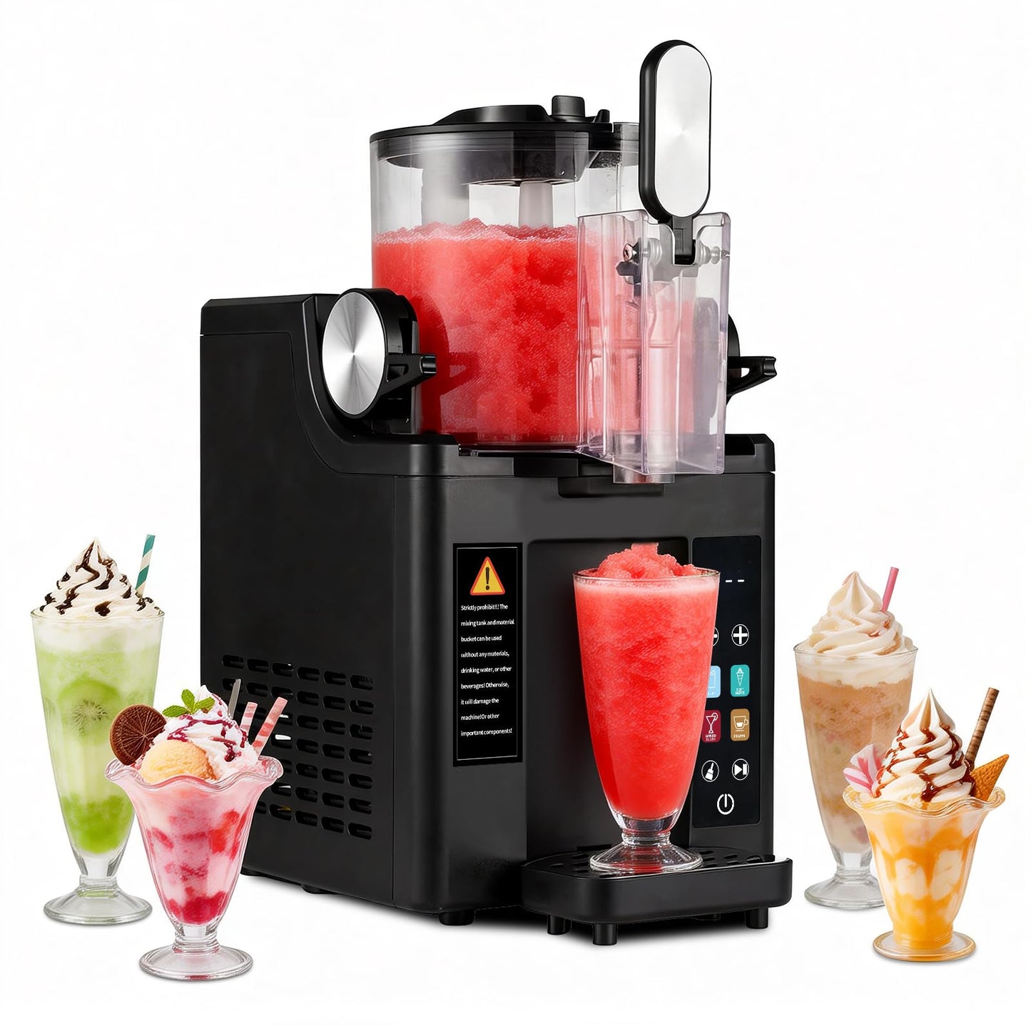 Slushie Machine& Soft Serve Ice Cream Maker, Slushie Machine for Home,Frozen Drink Machine, No Ice Needed, Self Cleaning Slushy Machine, Perfect for Milkshake, Frozen Margaritas, Cocktail and More