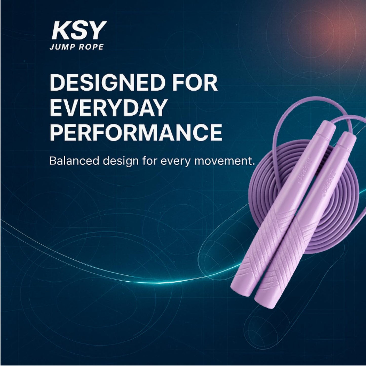 KSY Fit Jump Rope (J-240, Purple) – Everyday Fitness Rope for Women | Lightweight, Smooth KR PVC Cable, Soft-Grip Handles for Home Cardio | Made in Korea