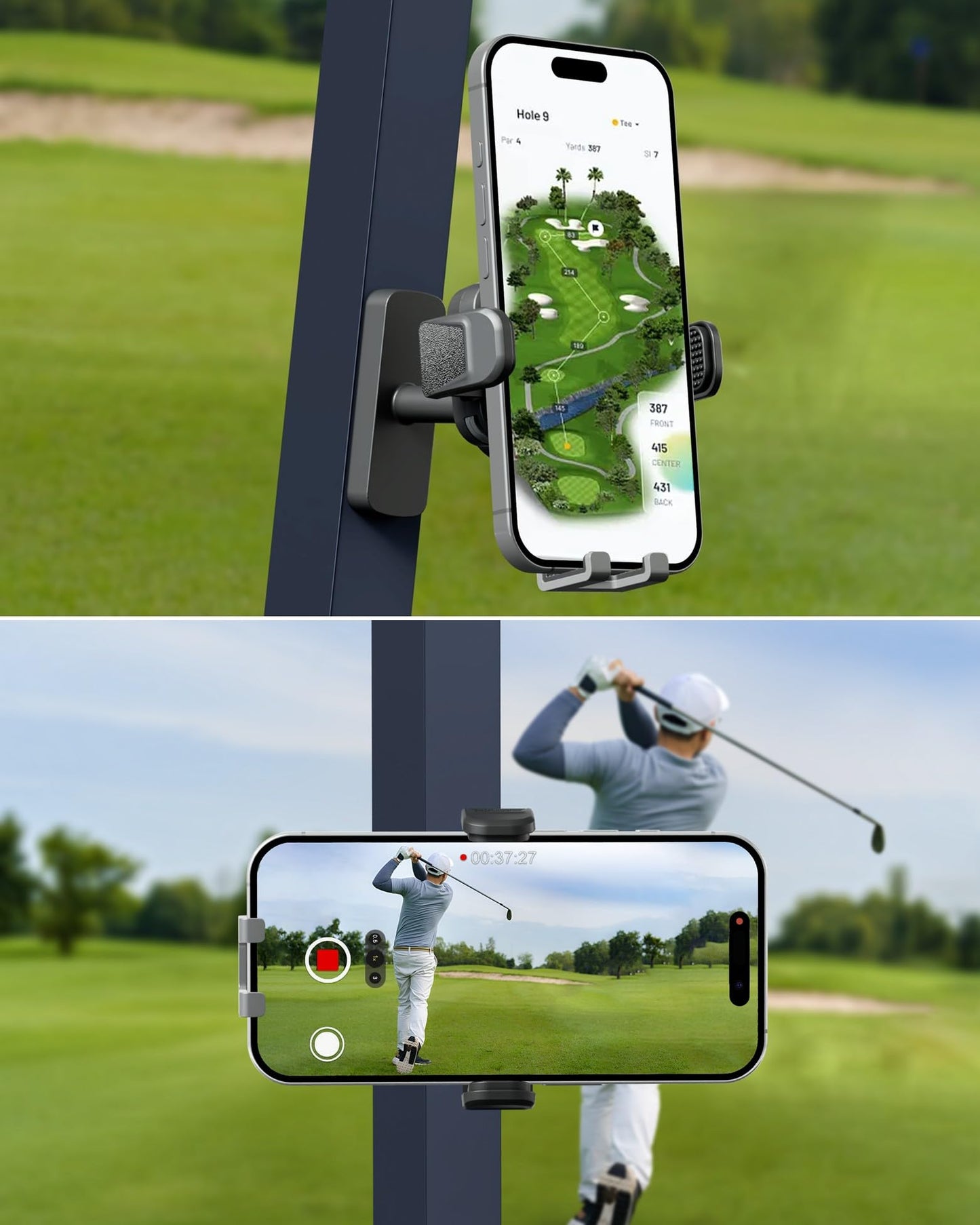 OEO Phone Holder with Magnetic Base for Golf Cart, Gym| Strong Magnetic Phone Mount with Quick Release Clamp for Android & iPhone | Compatible with 4”–7.1” Phones & Thick Cases