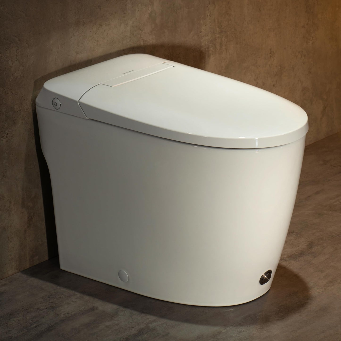 Casta Diva Elongated One Piece Toilet with 17.2" ADA Comfort Height Seat Modern Toilet for Bathroom 1.0GPF Button & Foot Kick Flush, Air Pressure Assisted Flush, 12'' Rough-in, Standard White Bowl