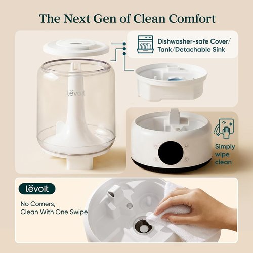 LEVOIT Smart Humidifier - 4.2L Top Fill for Large Rooms | 42-Hour Runtime, Whisper-Quiet Cool Mist, APP/Voice Control