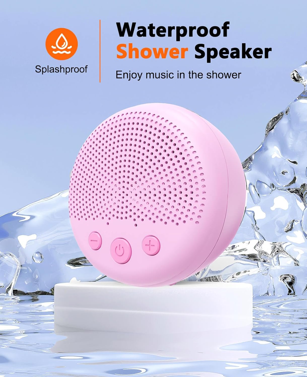 LENRUE Shower Speaker, Bluetooth Waterproof Speaker Wireless, Portable Speakers with Clear Loud Sound, Suction Cup