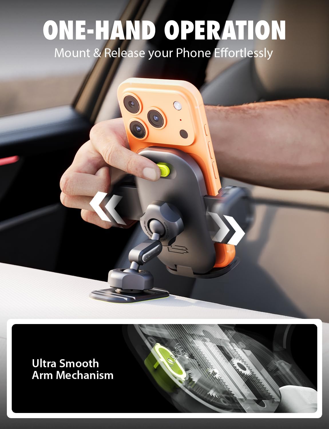 Bracketron TripGrip PRO Car Phone Holder Mount - Phone Holders for Your Car with One-Button Expansion for Vent & Dash