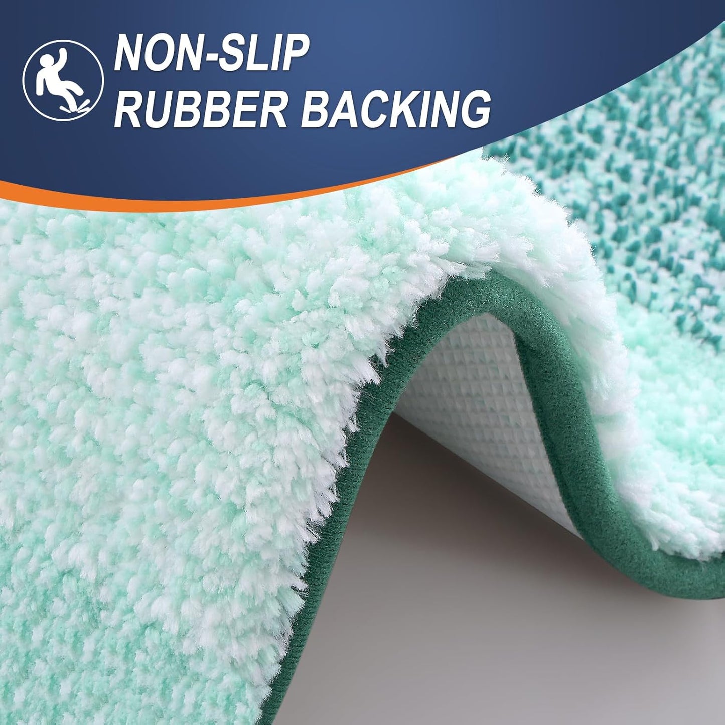 OLANLY Bathroom Runner Rug - Extra Soft Microfiber Mat with Rubber Backing | Quick-Dry 47x17 in Blackish Green