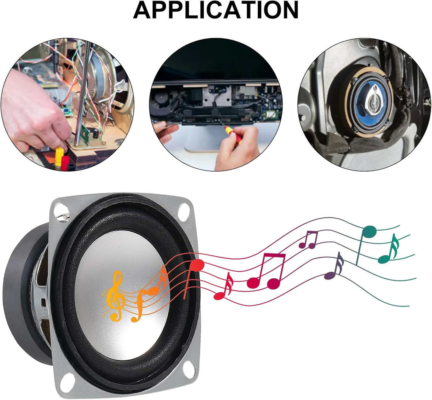 DWEII 6Pcs 2" 4Ohm 3W Full Range Audio Speaker Stereo Woofer Loudspeaker