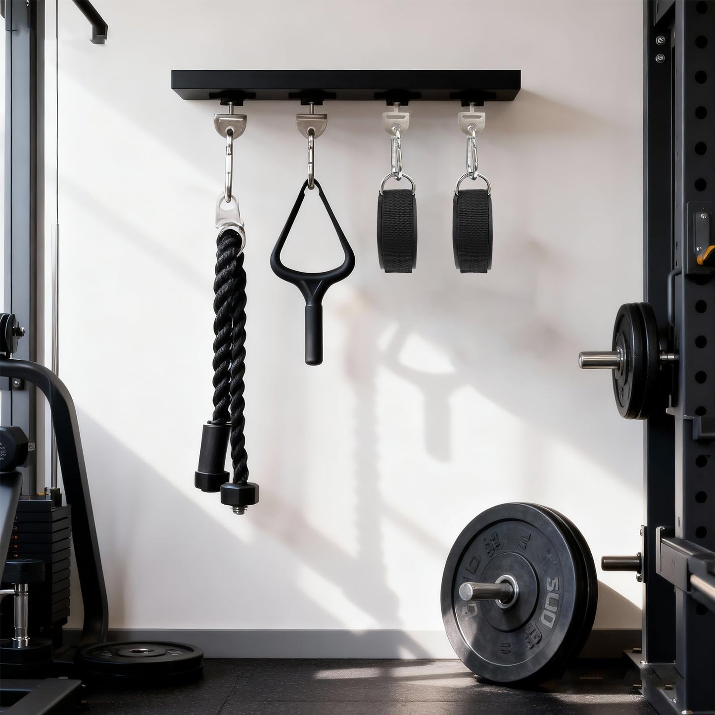 UZCLINK Ankle Workout Straps for Tonal Gym Machine, Adjustable Ankle Strap Accessories for Tonal, with T Lock Adapter & Hooks - 1 Pair (Black)