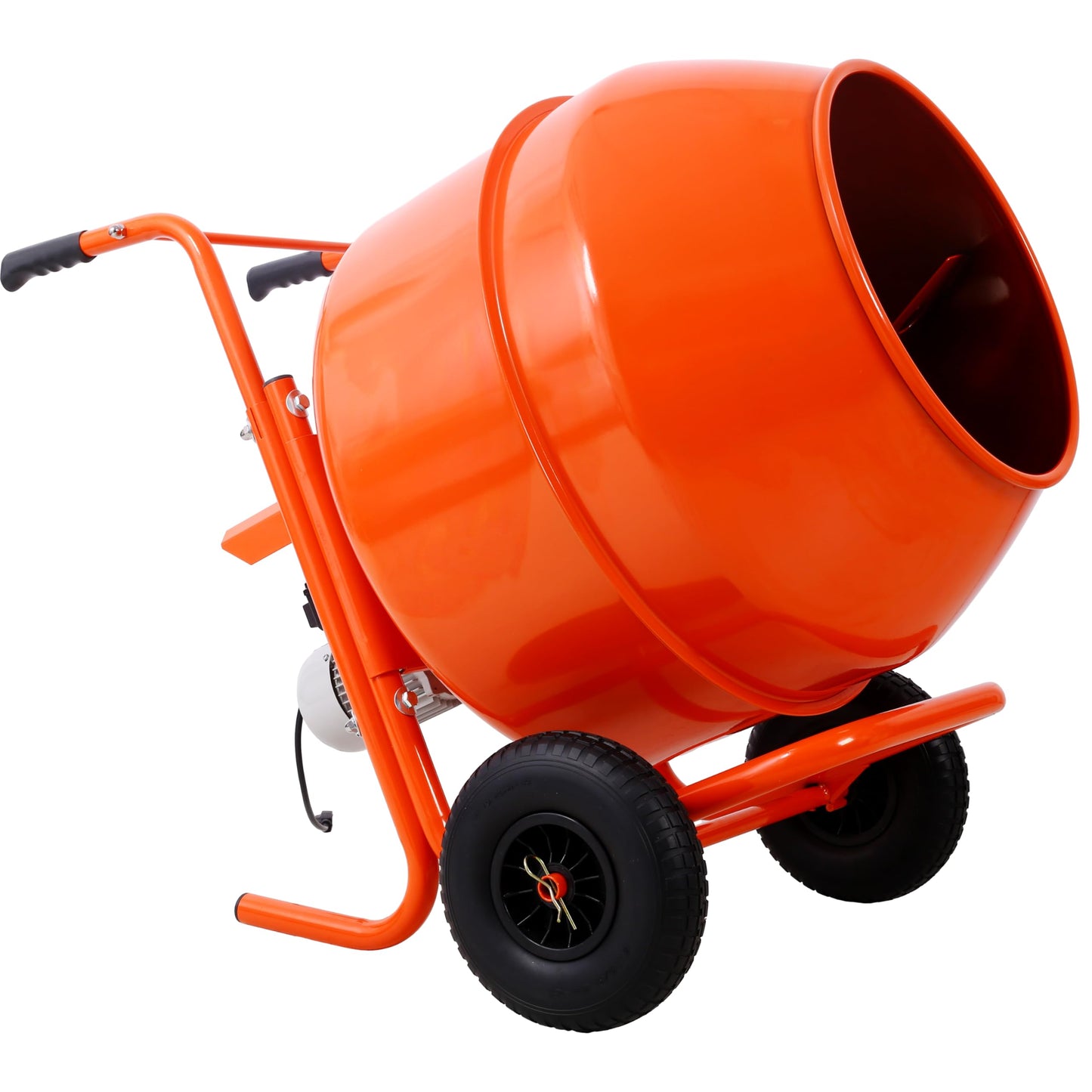 LANTRO JS Electric Concrete Mixer, 224L 8CU FT 115V/60HZ Horizontal Wheel Barrow Portable Cement Mixer Machine for Mortar, Stucco and Fodder