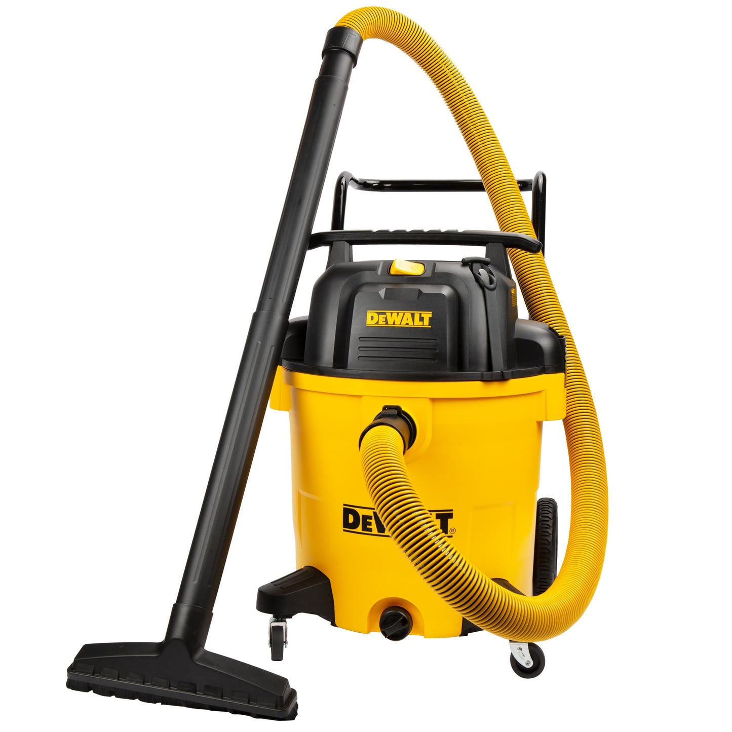 DEWALT DXV16PA 16 Gallon Poly Wet/Dry Vac/Acc, 6.5HP Shop Vacuum Wet/Dry for Jobsite/Workshop, Yellow