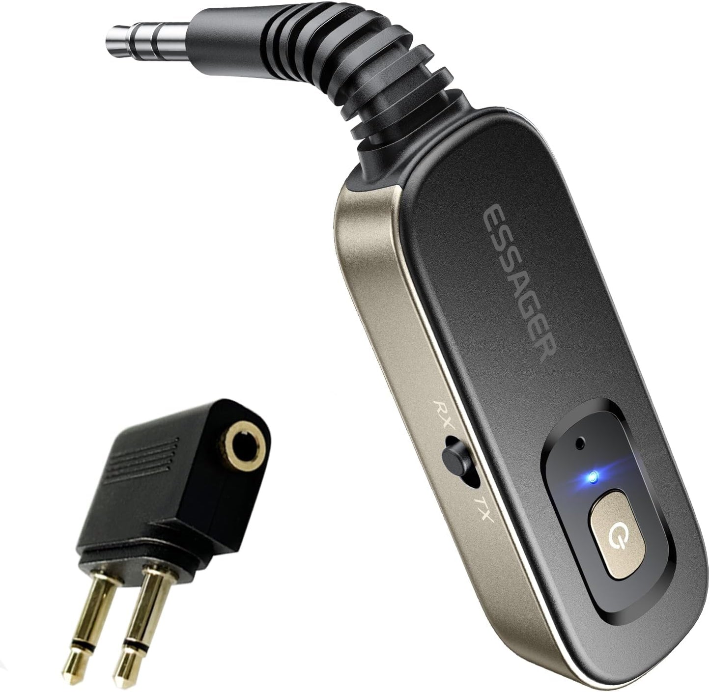 ESSAGER 3.5mm Bluetooth Receiver for Car, Noise Cancelling AUX Bluetooth Car Adapter, Wireless Audio Receiver