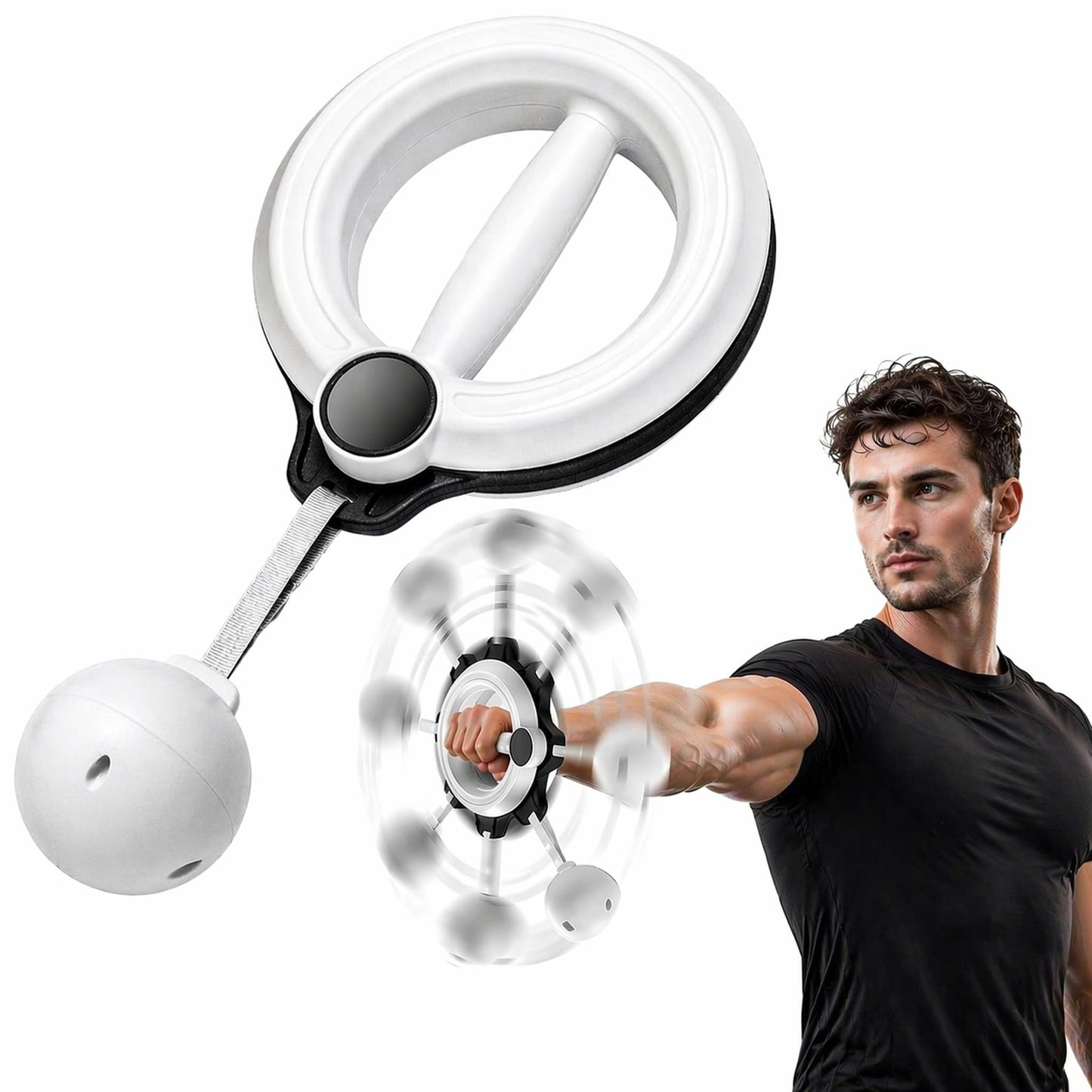 WildWhale Infinity Hoop Arms, 360 Rotating Wrist Forearm Trainer for Exercise, Arm Infinity Hoop for Shoulder & Chest, Home Workout Equipment