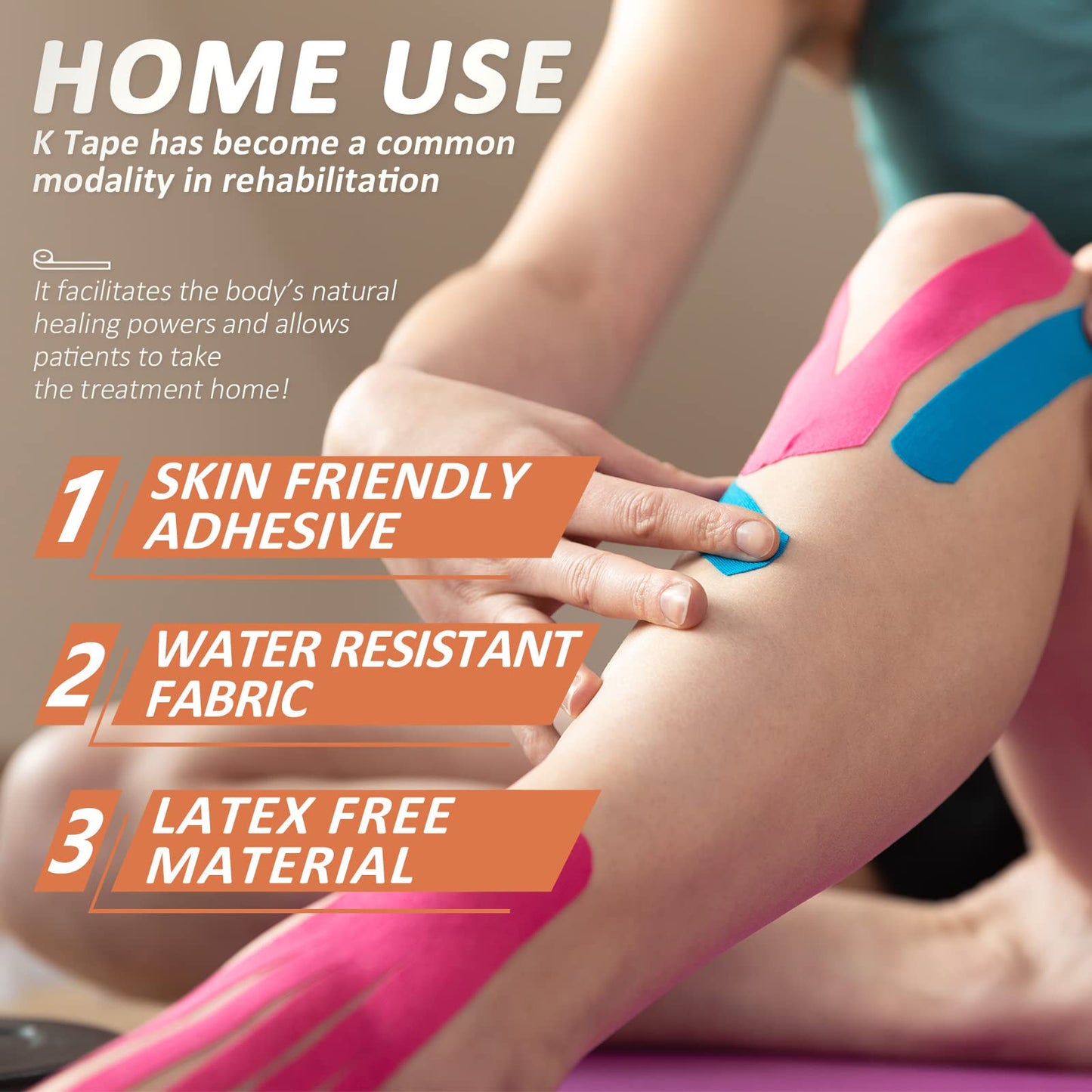 PHYTOP Kinesiology Tape Roll 35M, K Tape Knee Support Uncut Roll, Muscle Tape for Pain Relief, Beige