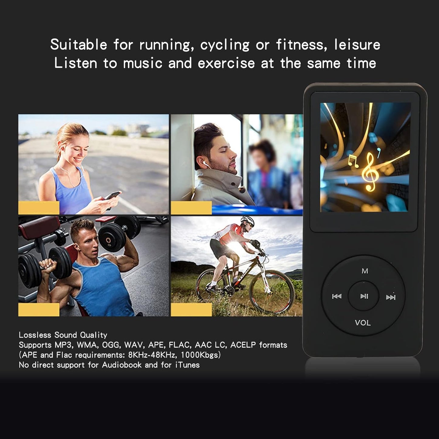 Zopsc MP3 MP4 8GB 64GB 30 Player Memory Expandable, Hours Playback, Lightweight and Portable, Easy to Use, Lossless