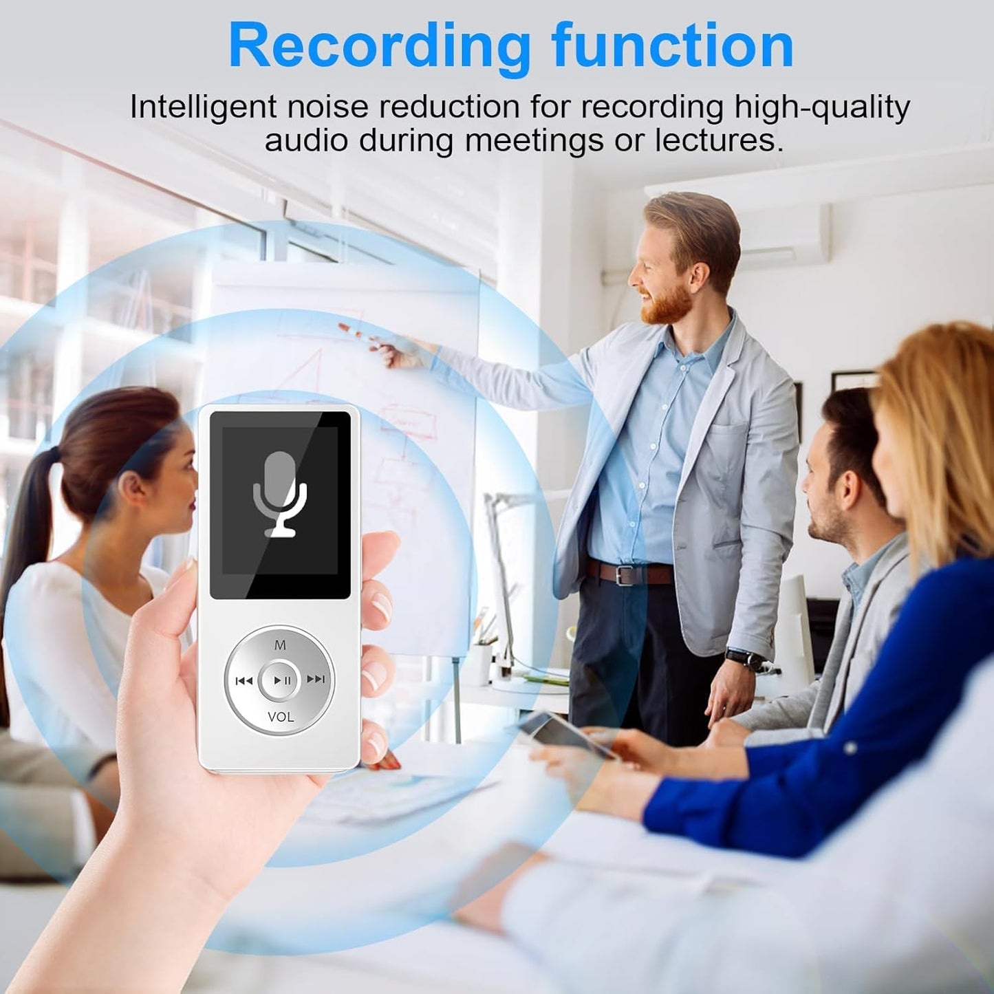 Aigital MP3 32GB MP3 Player with Bluetooth and TF Card, HiFi Music Player with Built-in Speaker and Earphones
