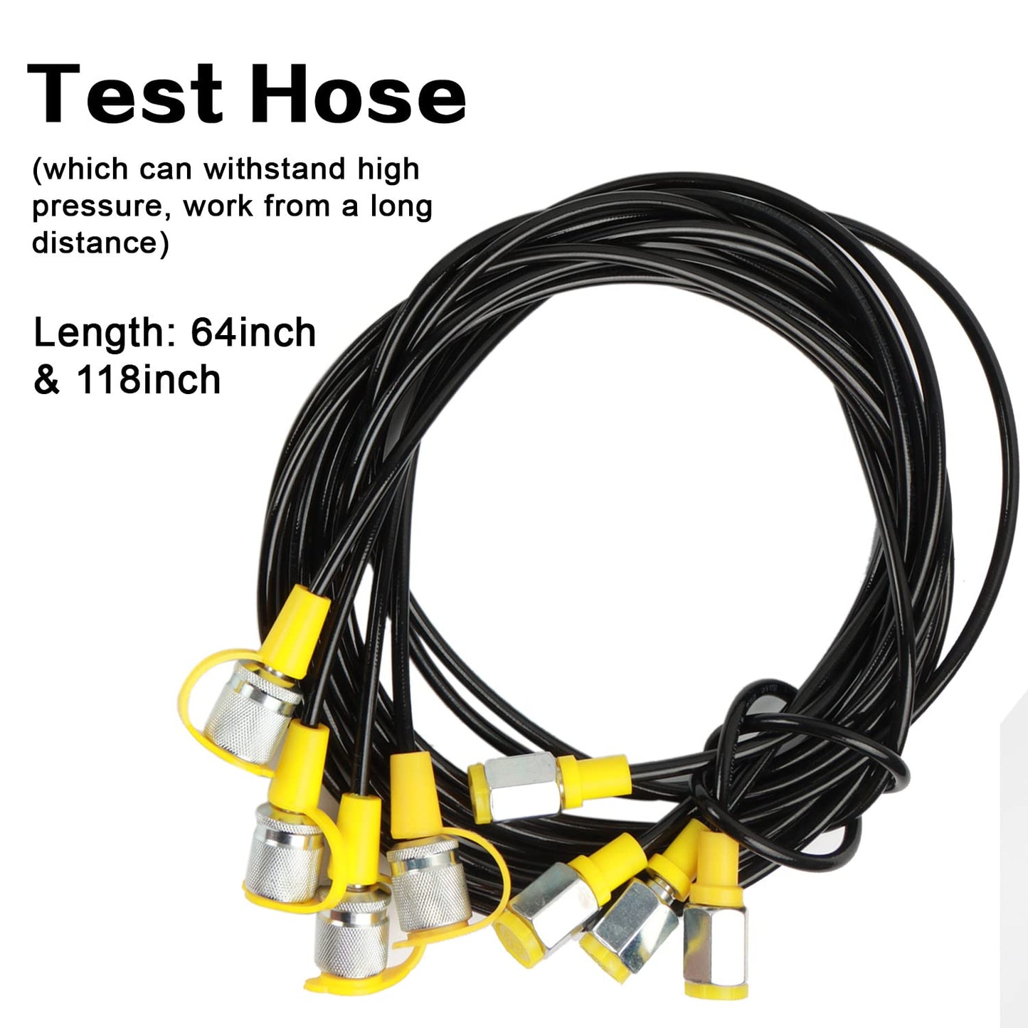 IMELBUFF Hydraulic Pressure Test Coupling Kit, JIC BSPP ORFS Hydraulic Swivel Run Tees Set Repair Tools for Most Excavator Construction Machinery 3 Gauges 4 Test Hoses 14 Couplings 19 Tee Connectors