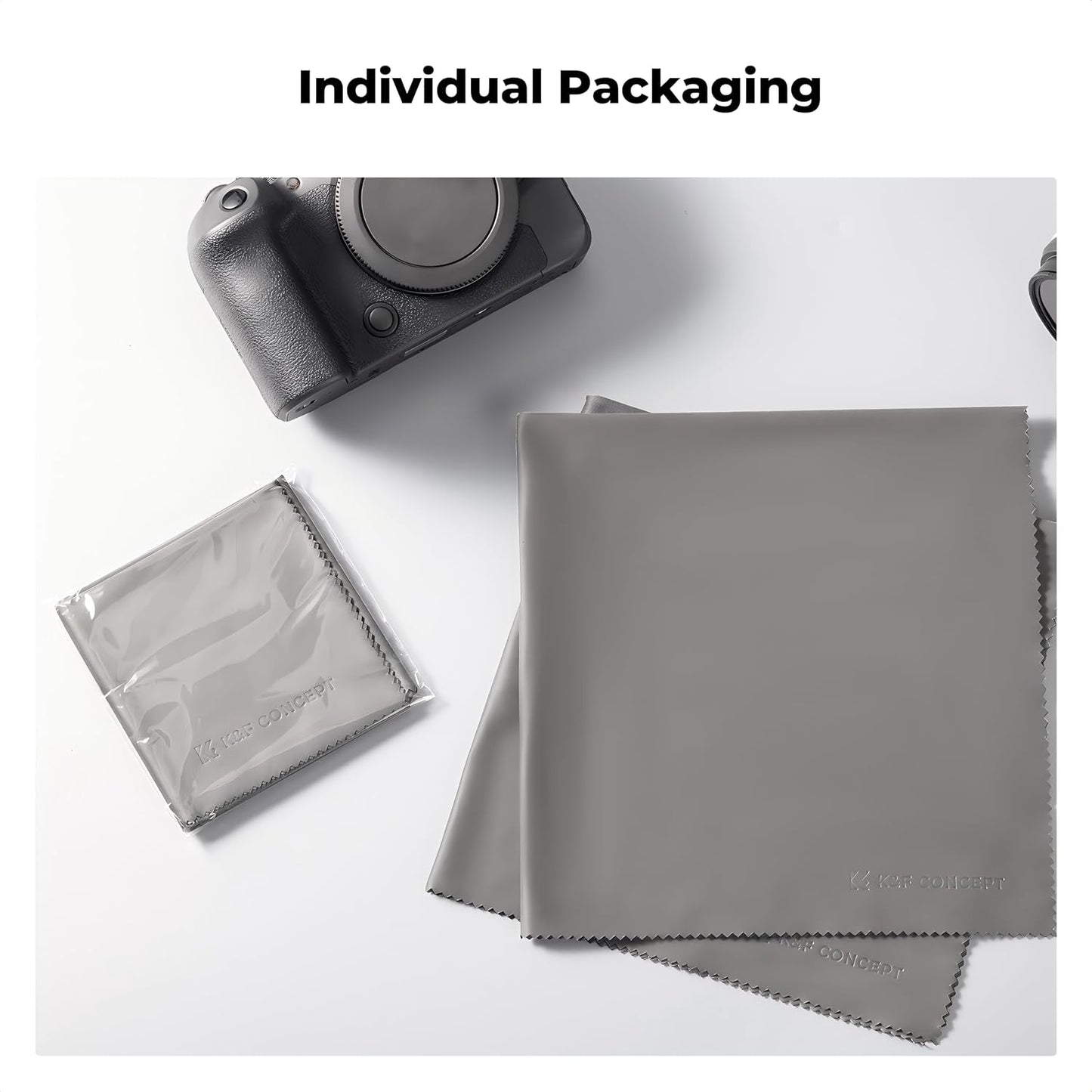 K&F CONCEPT 4 Pack 16''x16'' Extra Large Microfiber Cleaning Cloths, Oversized Microfiber Cloths for TV Screen