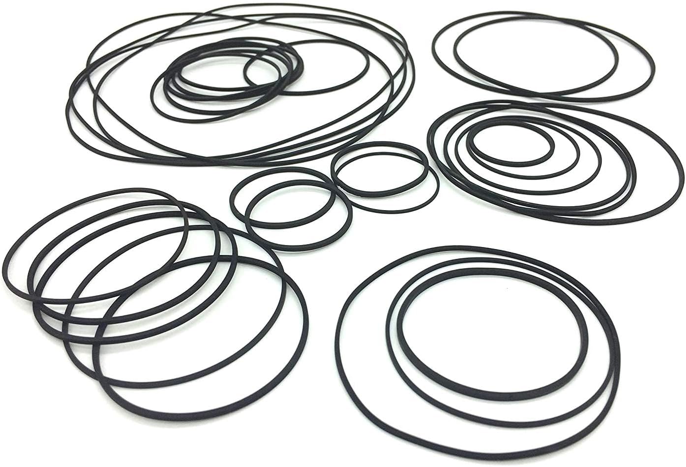The Only One 56Pcs Set Cassette Repair,40-120mm(Black,1mm Recorder Rubber Belts-Rubber Drive Belt Premium for DVD, CD