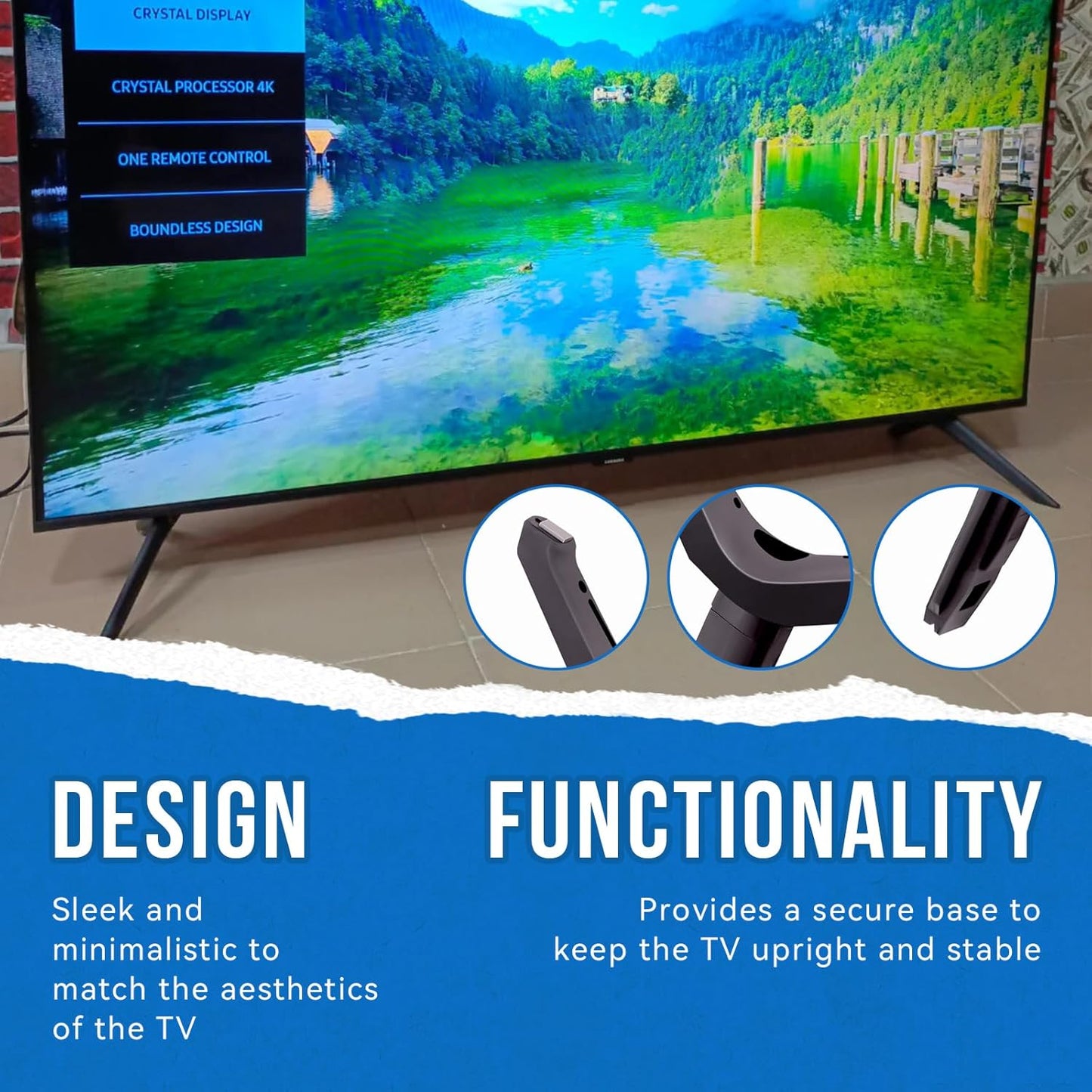 SeDeplacer UN43TU7000F,UN43TU700DF, BE43T(Left: BN96-50854A BN96-50855A),Not 43 inch TV Stand Legs Only Compatible