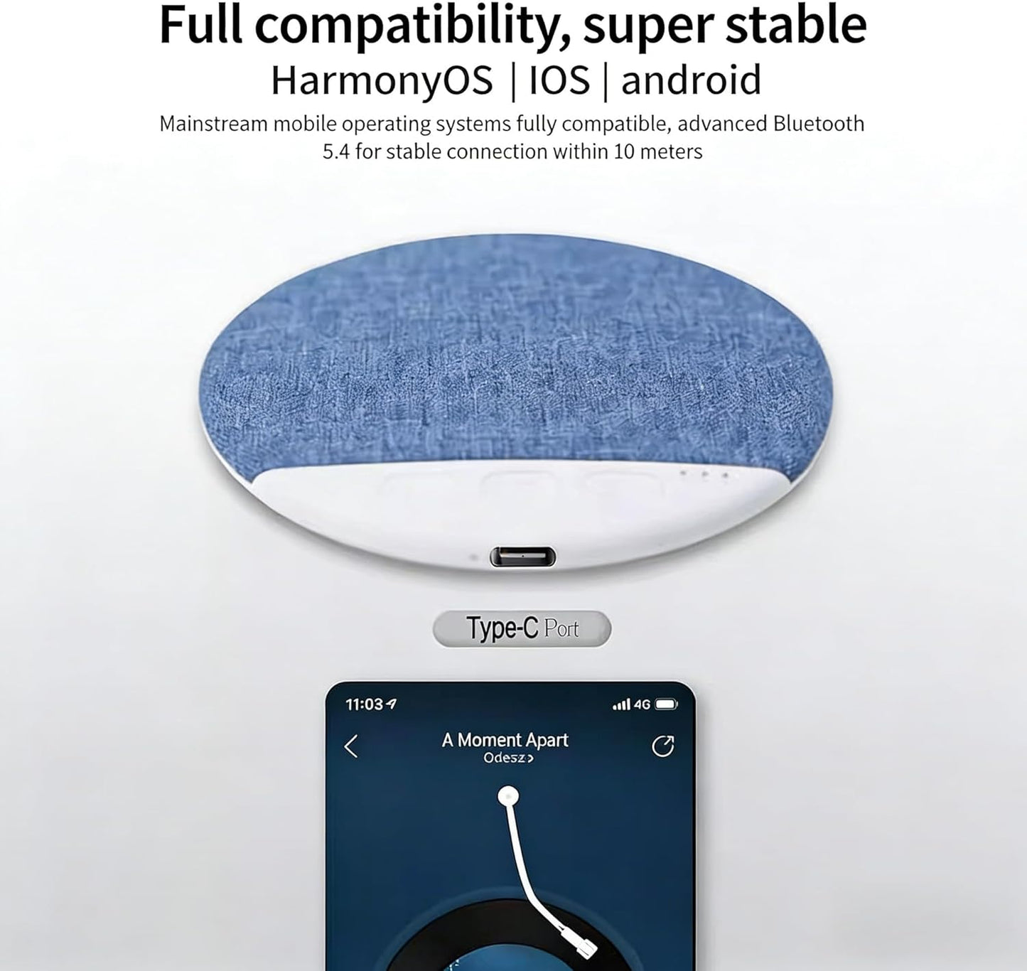 48H Pillow Bluetooth Speaker for Sleeping - Under Pillow, Sleep Timer, White Noise, Battery, Type-C, Hi-Fi Sound