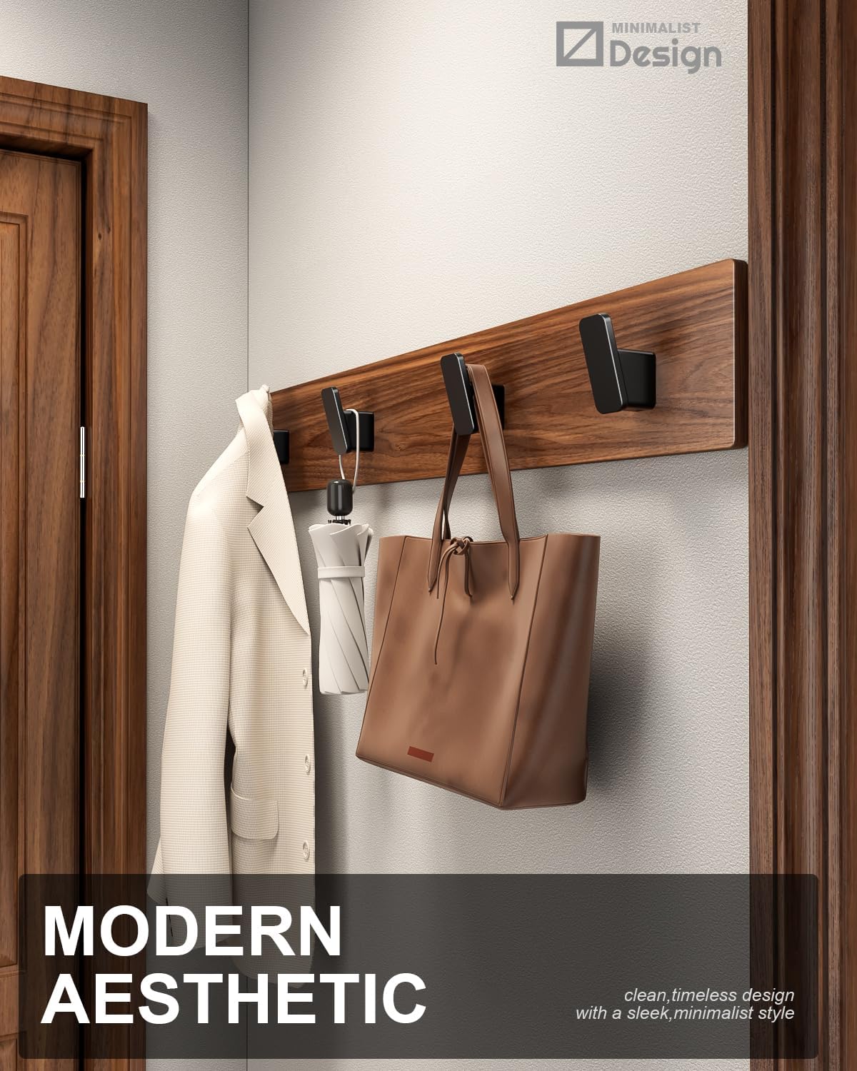 Skiennix Matte Black Towel Hook - Heavy Duty Bathroom Robe & Coat Hanger | 4-Pack for Versatile Use