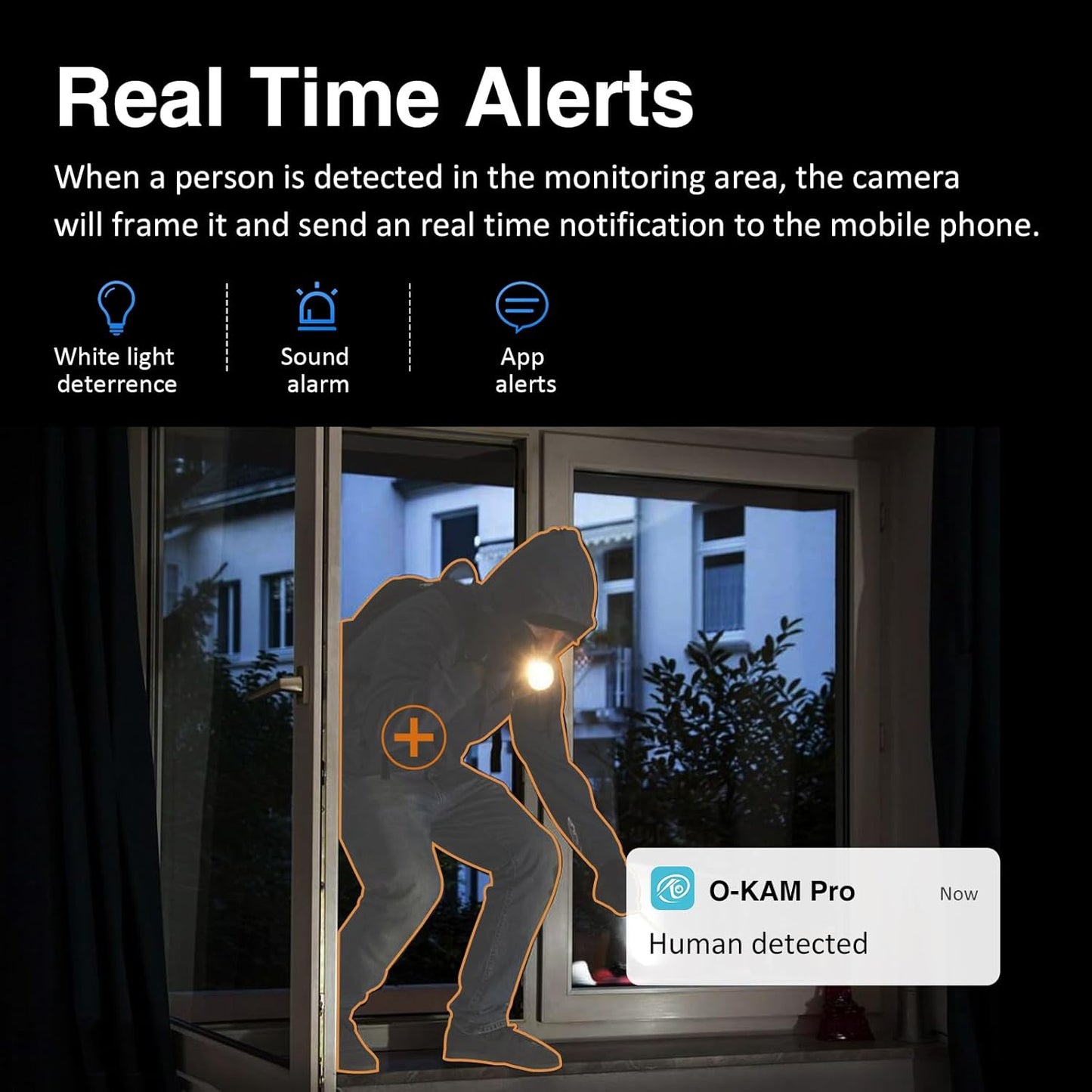 EVERSECU 2 Smoke & Gas Detection Home Security Camera with Sound Alarm & Real Time Alert, Humanoid Auto Tracking, Way