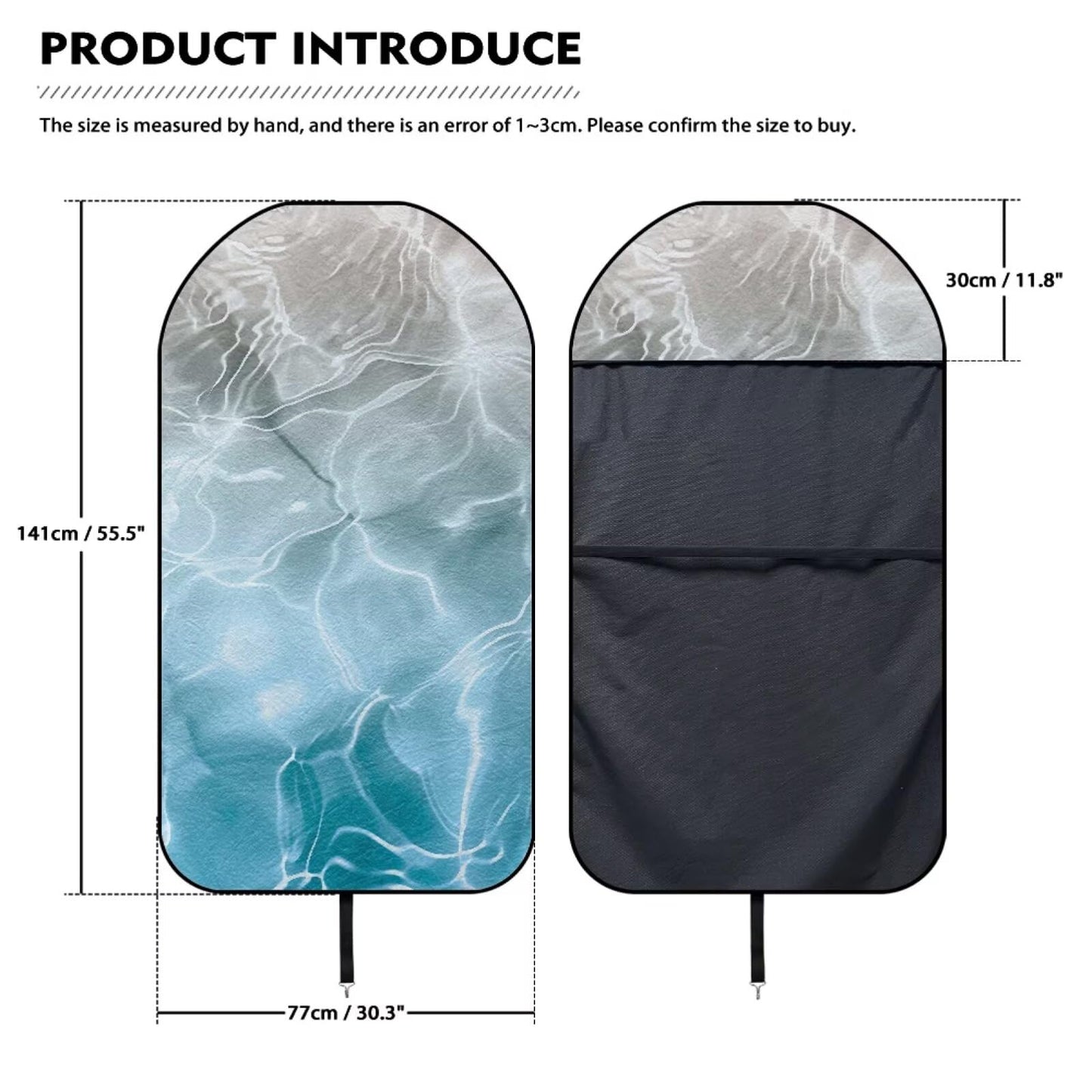 JOAIFO Waterproof Sweat Towel Car Seat Cover Universal Anti-Slip Automotive Seat Covers for Post Gym Workout, Running, Swimming, Beach and Hiking, Seawater