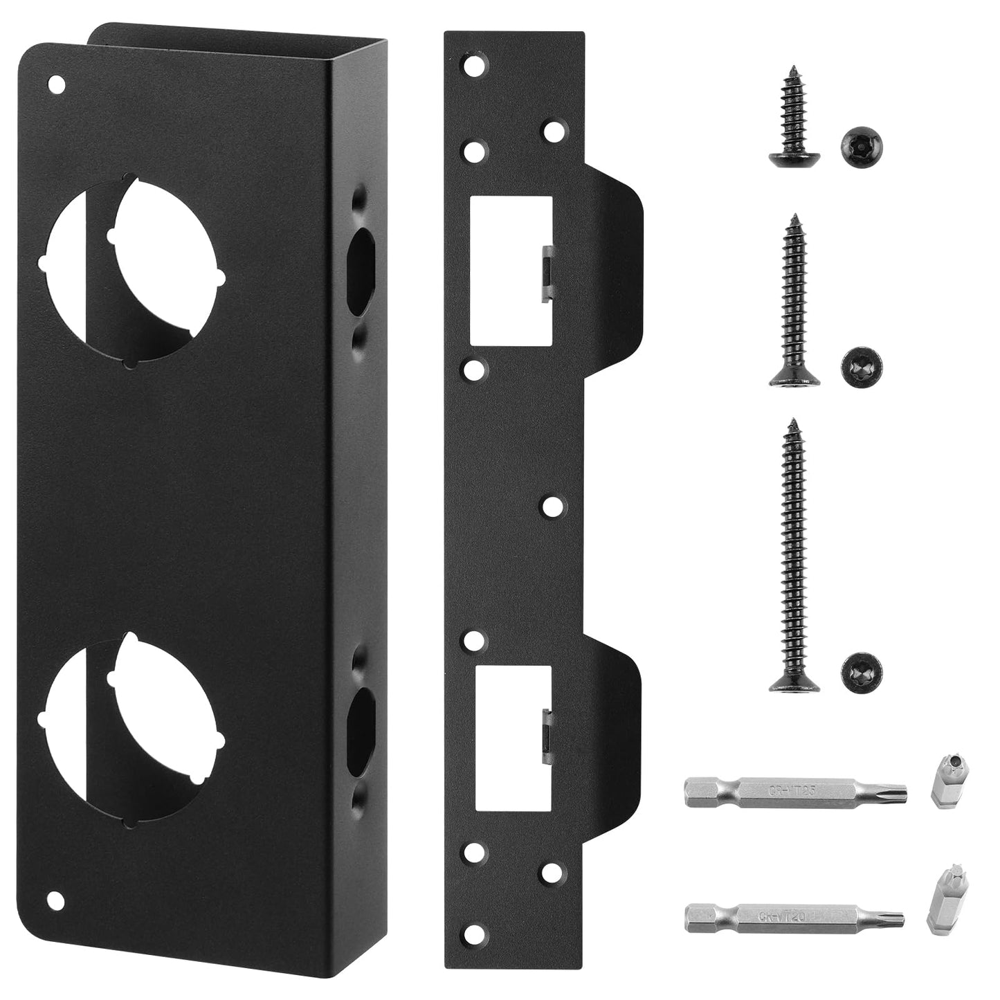 U 10539 Door Reinforcement Plate for 1-3/4" Thick Doors and Includes The U 10385 Door Strike Plate. (Black)