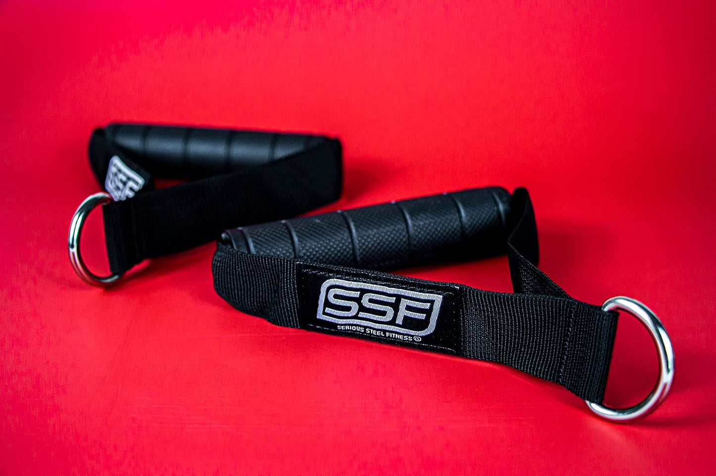 Serious Steel Fitness Nylon Single D Handle Cable Machine and Resistance Band Handle (Pair)
