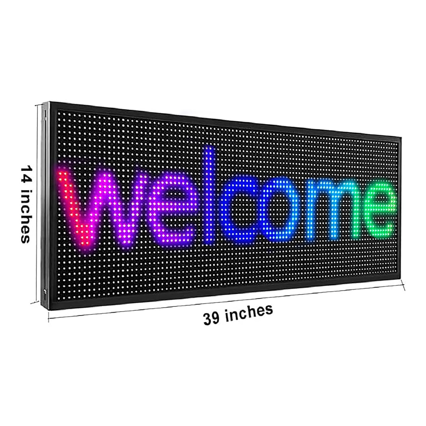 P10 Programmable Outdoor LED Sign, 39x14 Inch WiFi Controlled Full Color Digital Display Board, High Brightness Waterproof Scrolling Message Electronic Display for Commercial Business Advertising