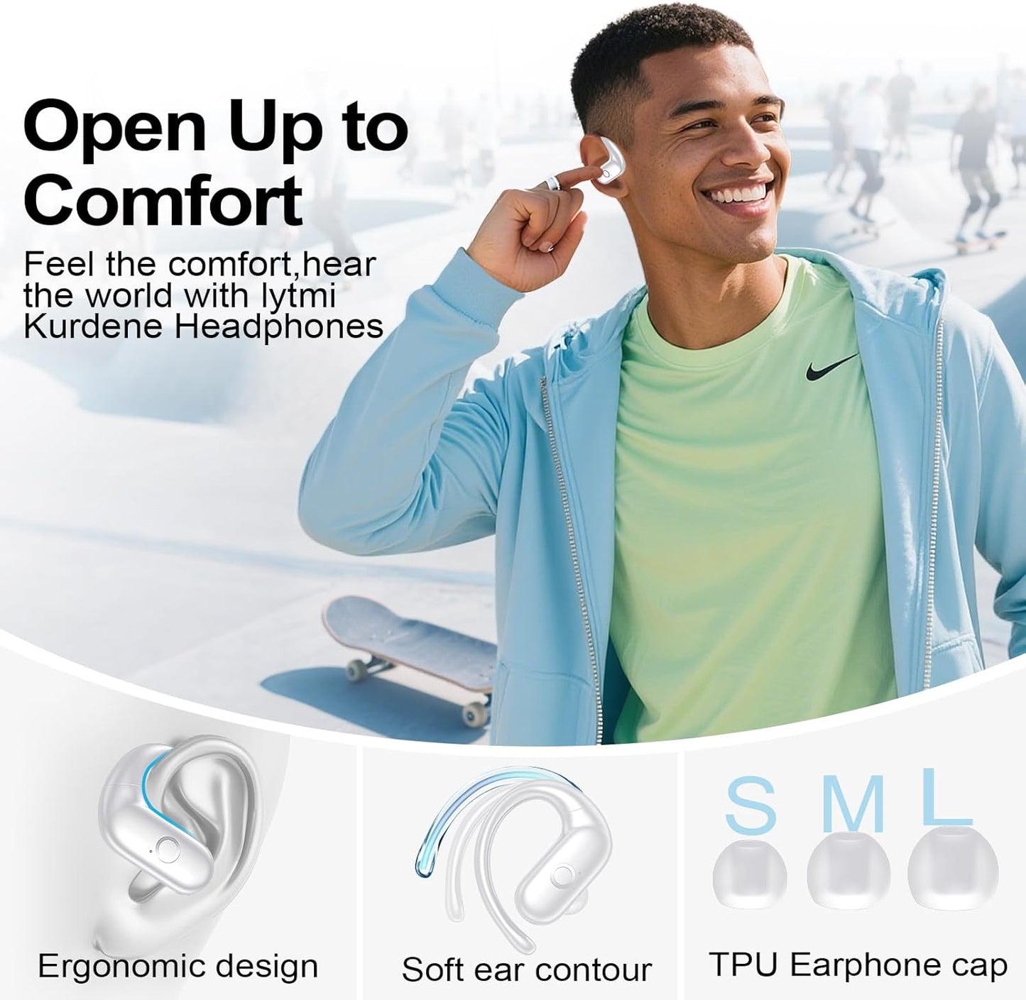 Sound,60Hrs xiwxi Wireless Earbuds Bluetooth Headphones,Over Ear Buds for Sport with Deep Bass Playtime Earphones