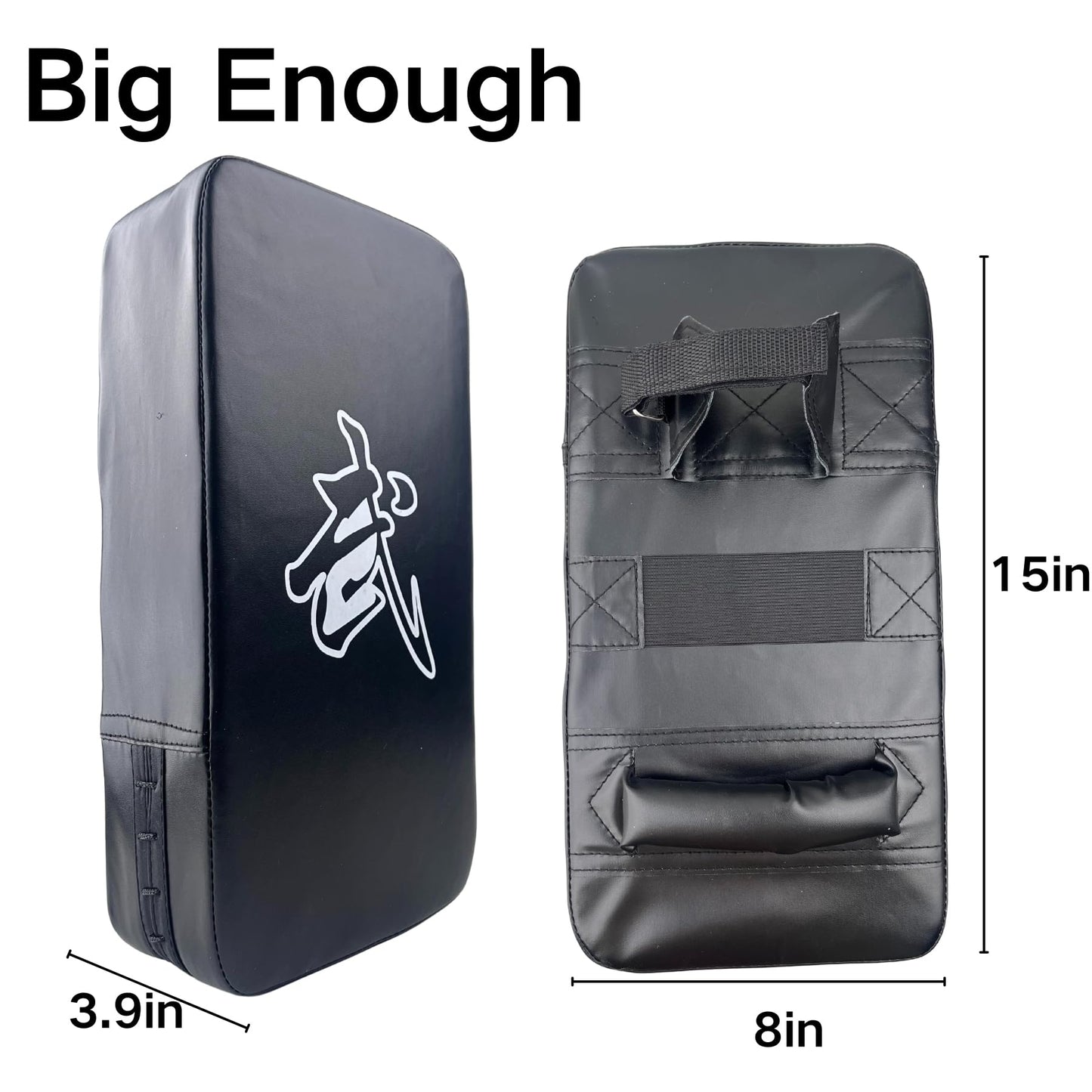 TLBTEK Taekwondo Kick Pad and 2 Curved Punching Mitts Set,PU Muay Thai Pads, MMA Karate Kid Toddler Boxing Set Kickboxing Training Pads Martial Arts Punching Pads Strike Kicking Shield(3 PCS)-Black