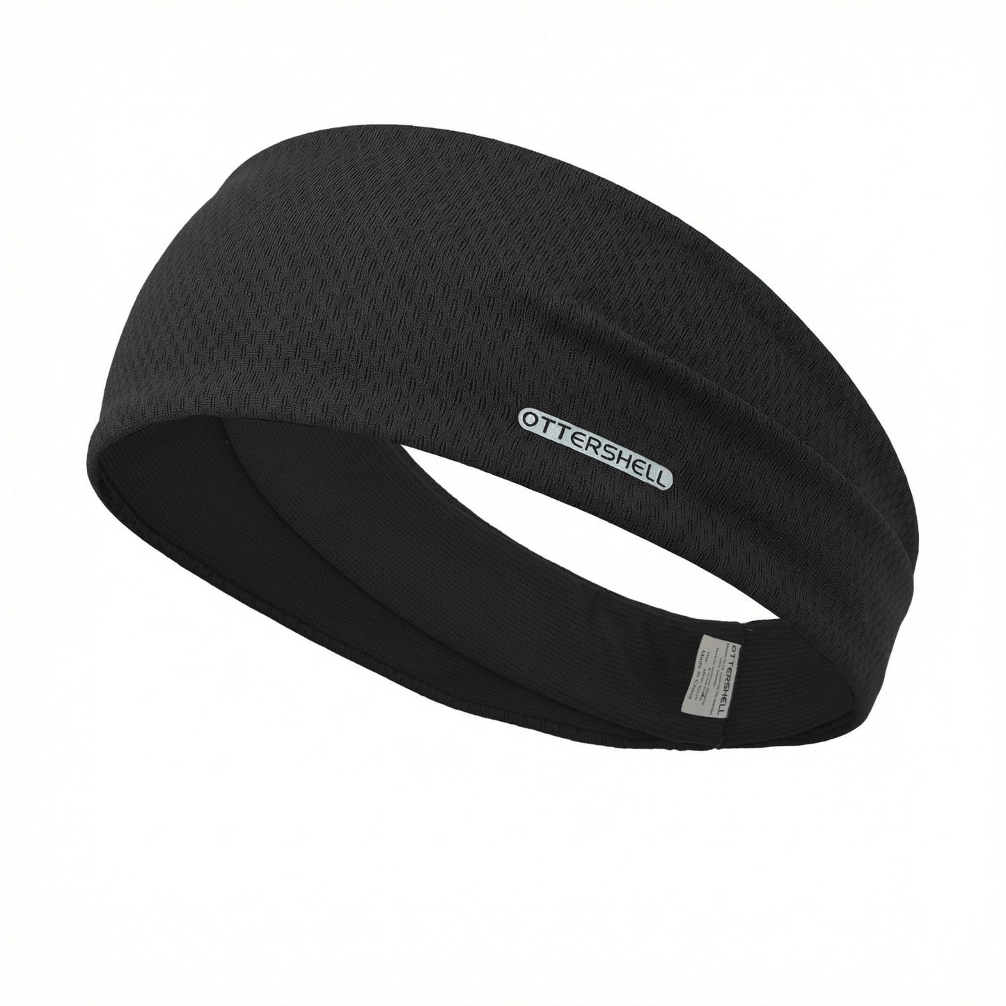 OTTERSHELL Anti-Slip & Ultra-Light Wide Headband for Sports, Yoga, Running, Gym, Spa, Makeup & Daily Use (L86 - Black, One Size)