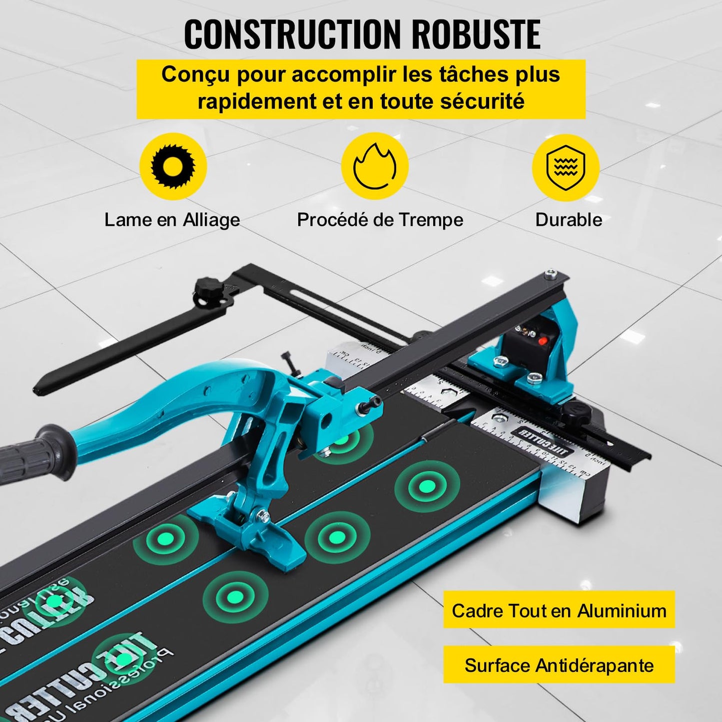 Mophorn 48 Inch Tile Cutter Single Rail Double Brackets Manual Tile Cutter 3/5 in Cap w/Precise Laser Manual Cutter Tools for Precision Cutting (48 Inch)