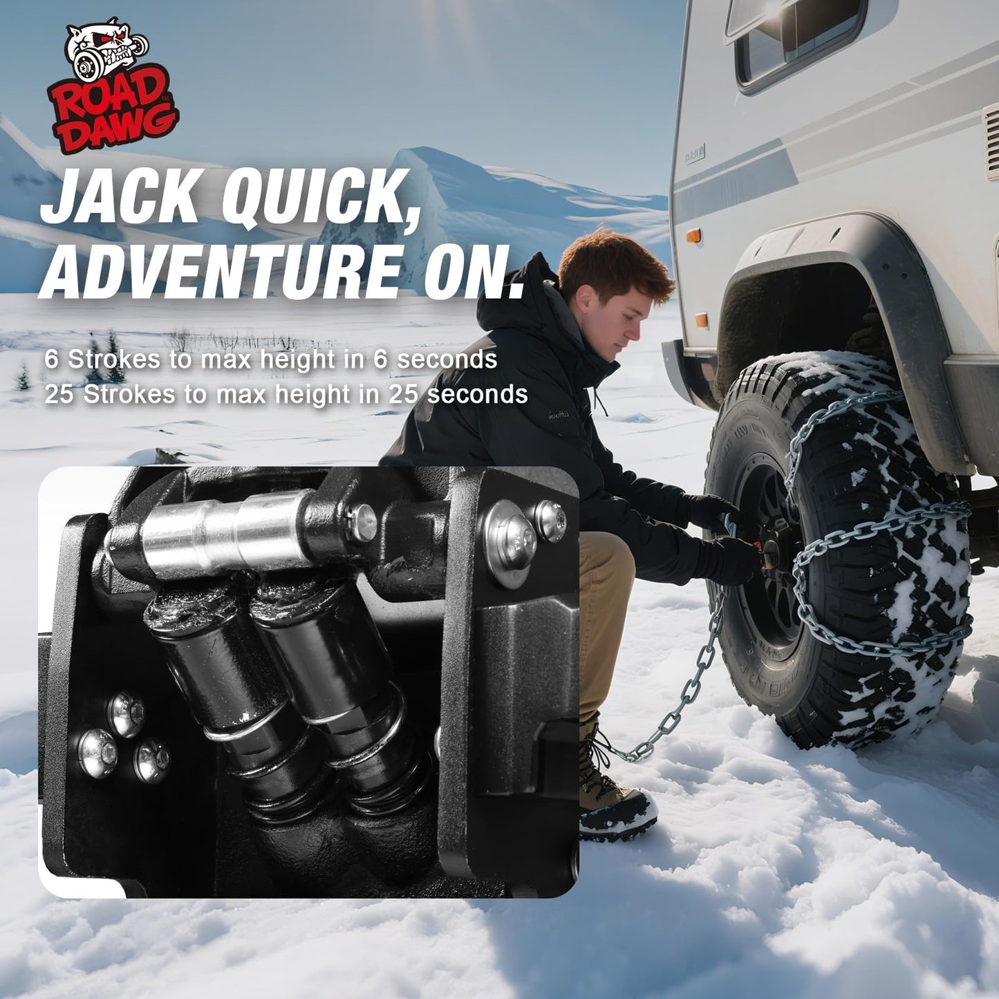 Road DAWG 3 Ton Aluminum Big Wheel Off-Road Floor Jack - Heavy Duty Hydraulic Lift for Trucks, SUVs & ATVs, 6000LBS Capacity, Professional Portable Jack