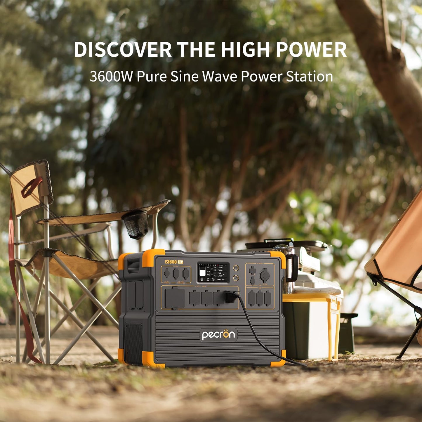 PECRON Portable Power Station 3072Wh E3600LFP, 5x3600W AC Outlets Power Station, LiFePO4 Battery Backup Expanded to 18.43kWh, Fast Charging Solar Generator for Home Use, RV, Camping, CPAP, Emergencies