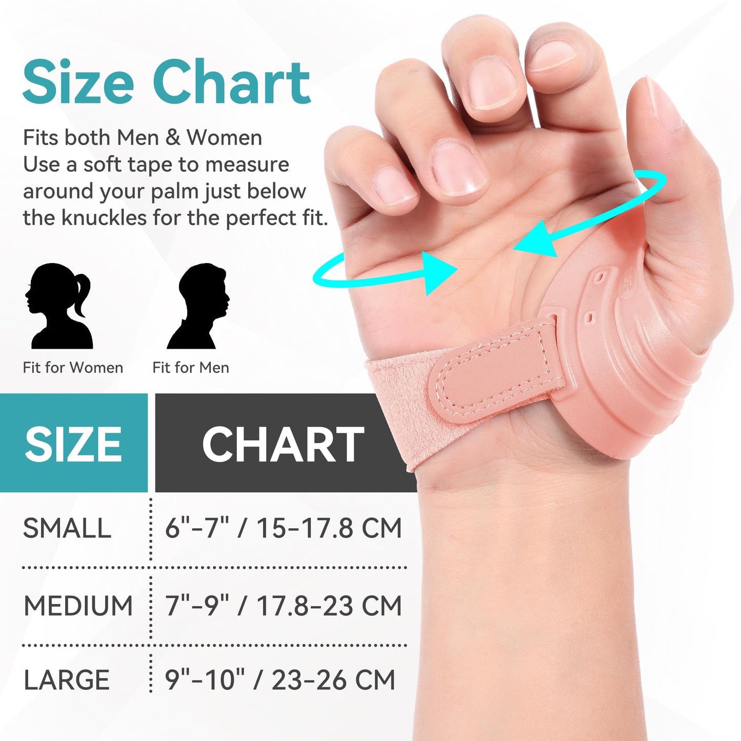 FORTEMOTUS CMC Thumb Brace, Upgrade Thumb Splint for CMC Joint Pain Relief and Support, Osteoarthritis, Tendonitis, Arthritis, CMC Joint Thumb Arthritis Brace: for Women Men (Pink, Right Hand, Large)