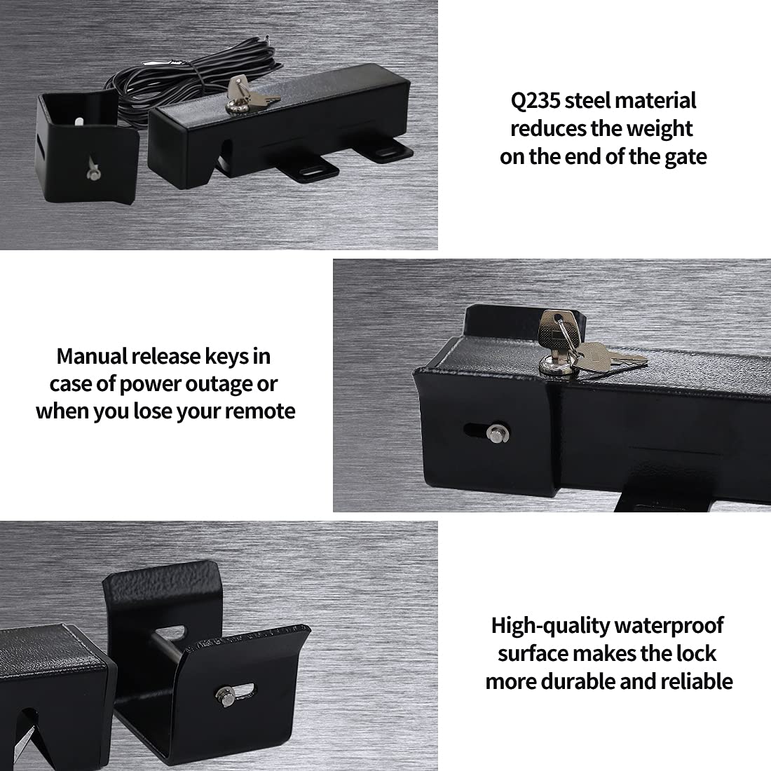 TOPENS ET24 Automatic Electric Gate Lock for DC 24V Swing Gate Opener Gate Operator System Device Safe Security Gate Lock