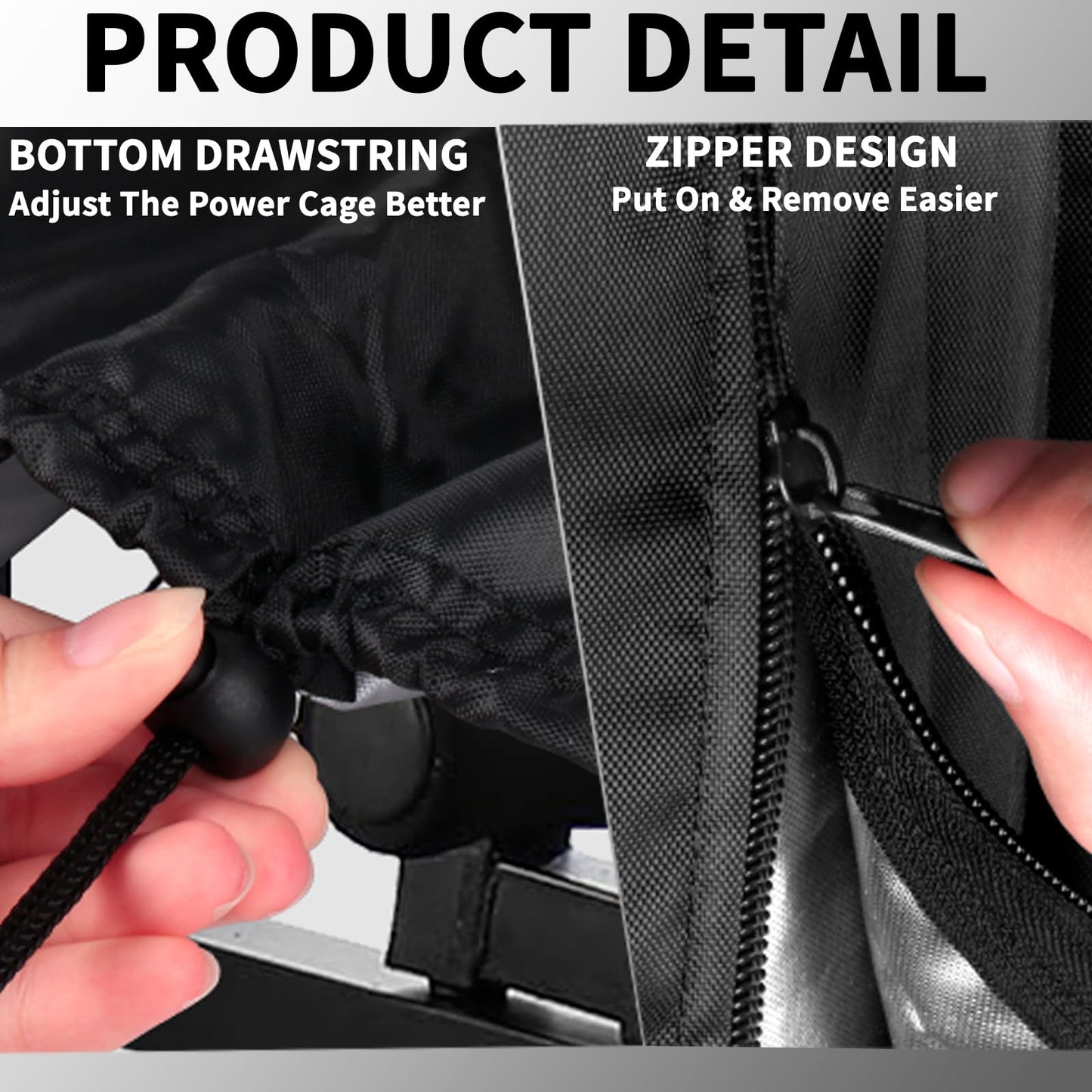 82.5" x 68" x 64" Squat Rack Cover for Gym & Outdoor: 420D Oxford Weight Lifting Rack Protector, Waterproof Power Equipment Cover with Zipper
