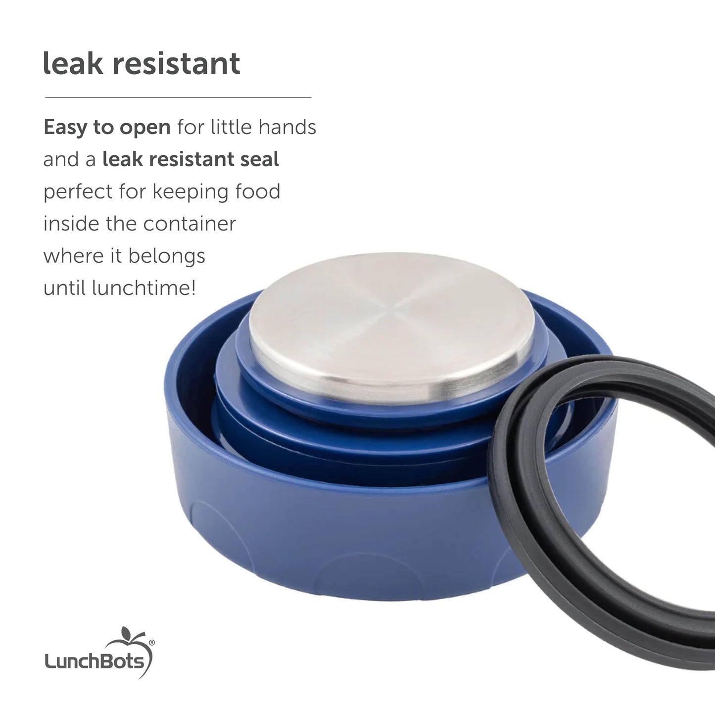 LunchBots 16oz thermos Stainless Steel Wide Mouth - Insulated thermos With Vented Lid - Keeps Food Hot or Cold for Hours - Leak-Proof Portable Thermal Food Jar is Ideal for Soup - 16 ounce - Navy