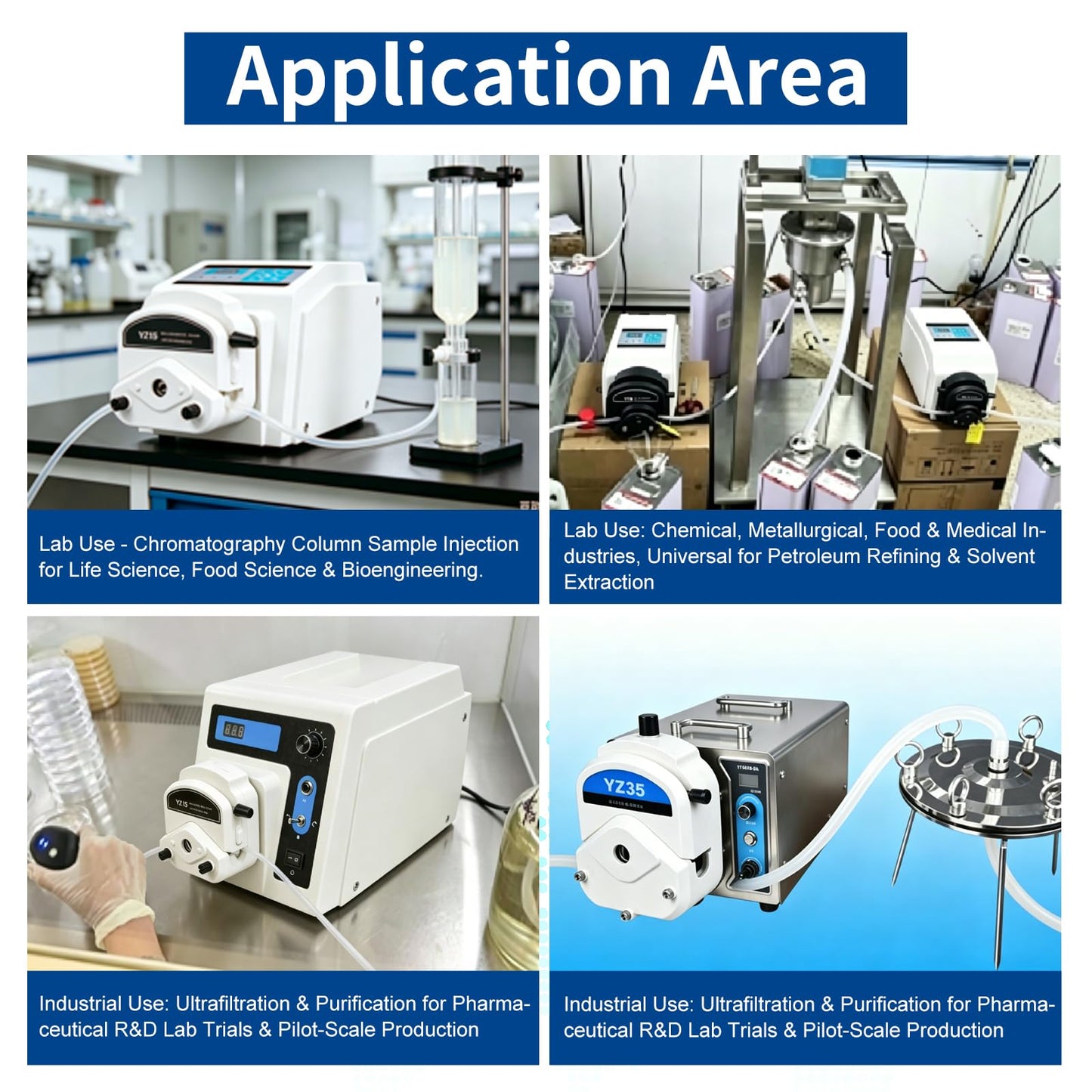 High flow Industrial Peristaltic Pump 13L/min 0-650RPM 220V